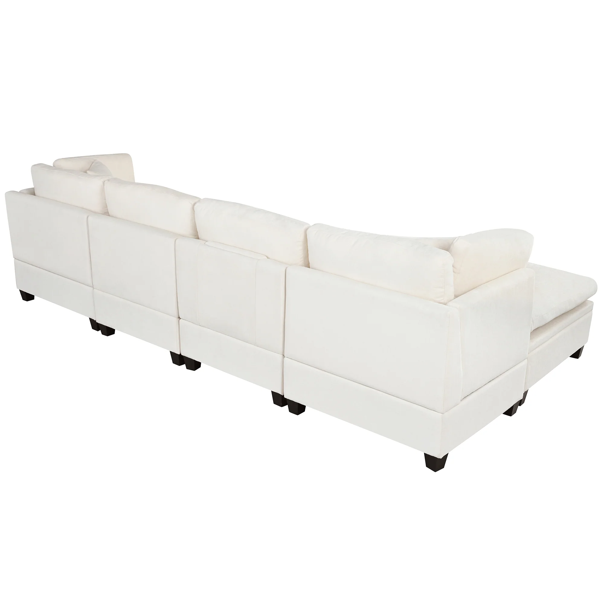 Walker Edison | Modular Sectional Sofa with Removable Storage Ottoman