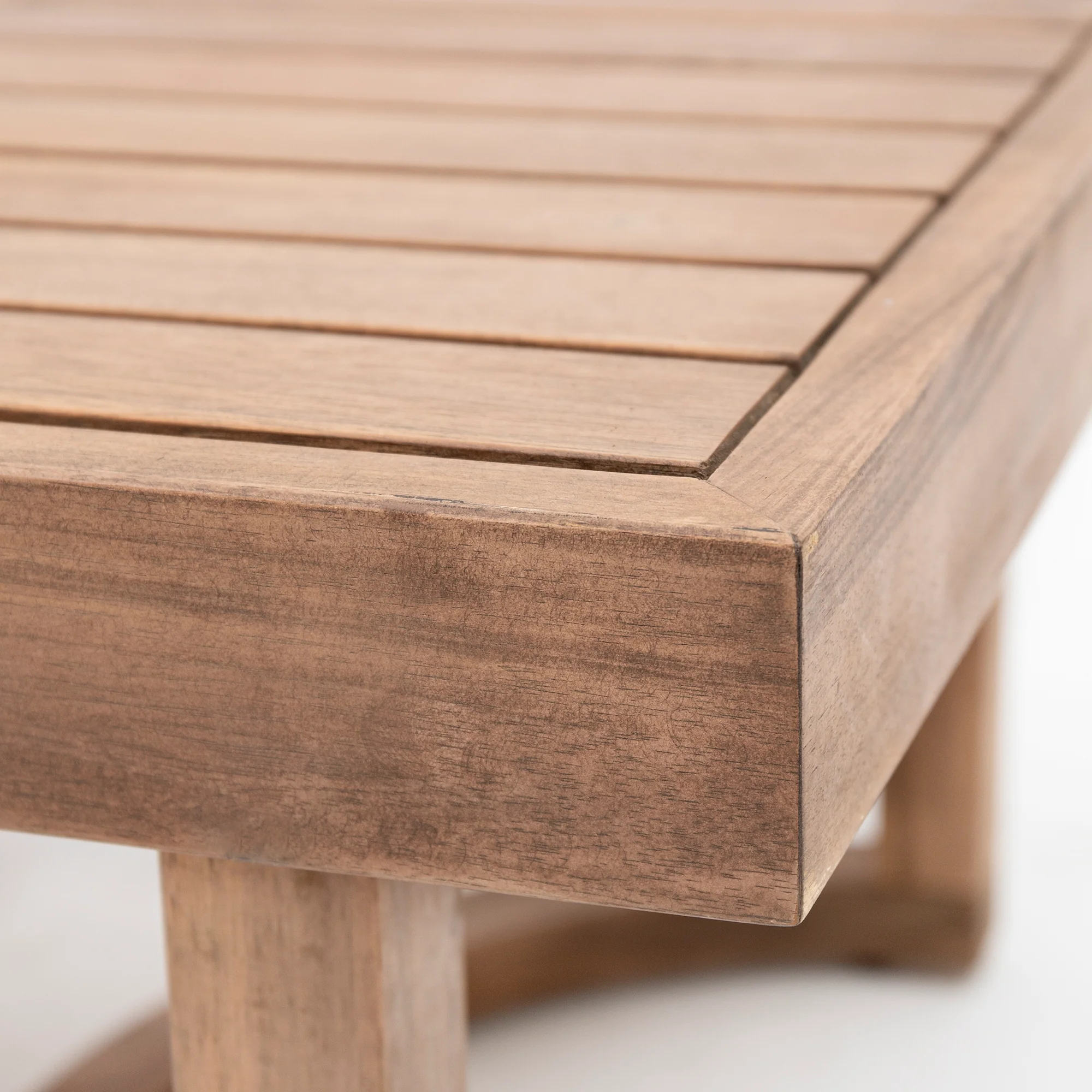 Walker Edison | Modern Outdoor Acacia Wood Patio Loveseat and Coffee Table