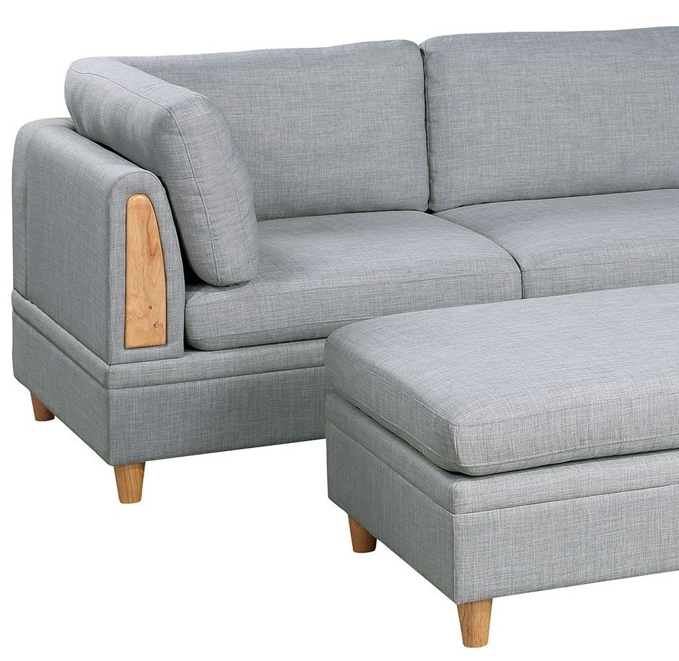 Walker Edison | Corner 5 Piece Modular Sofa Set with Ottoman