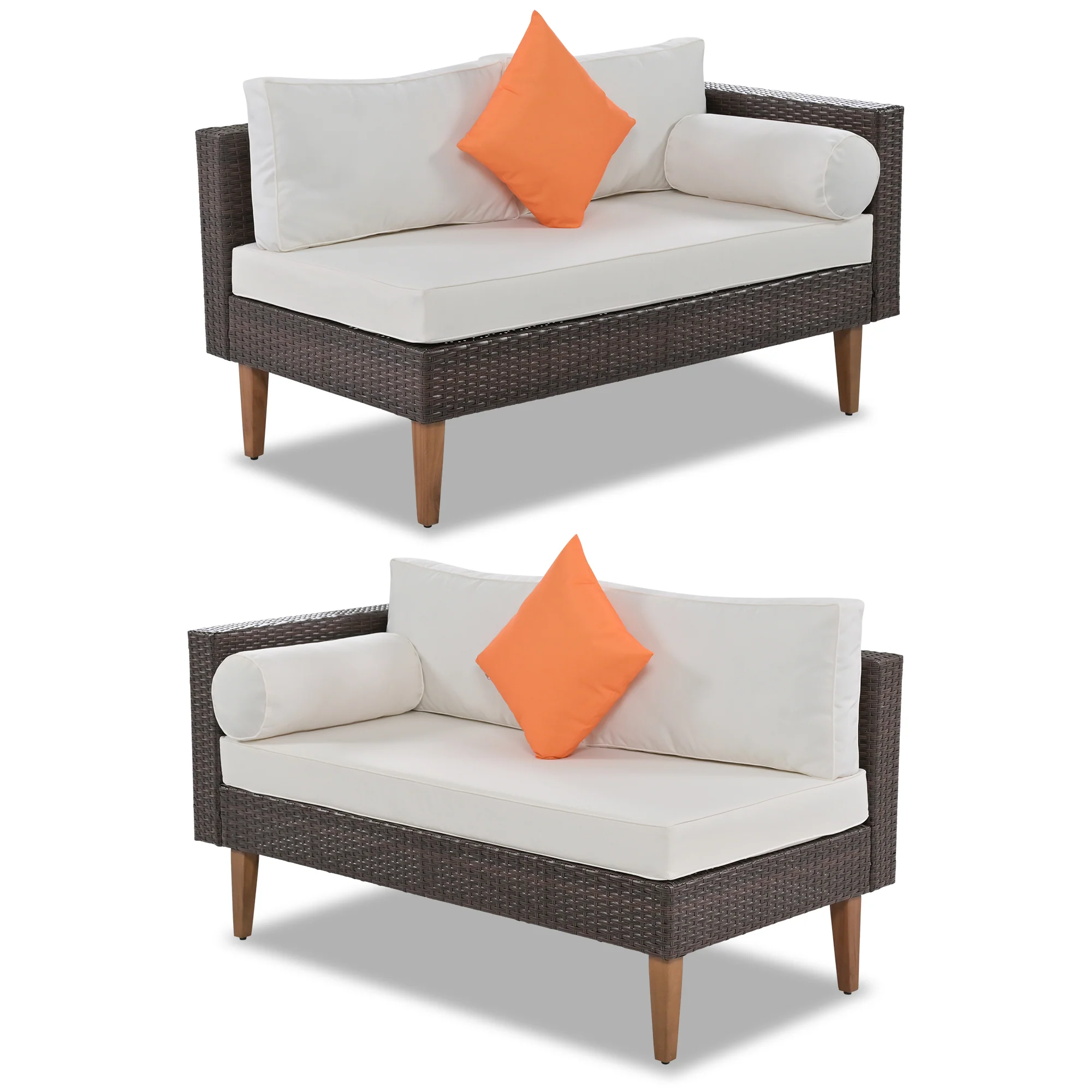Walker Edison | Outdoor Patio Wicker 4-Piece Sofa Set