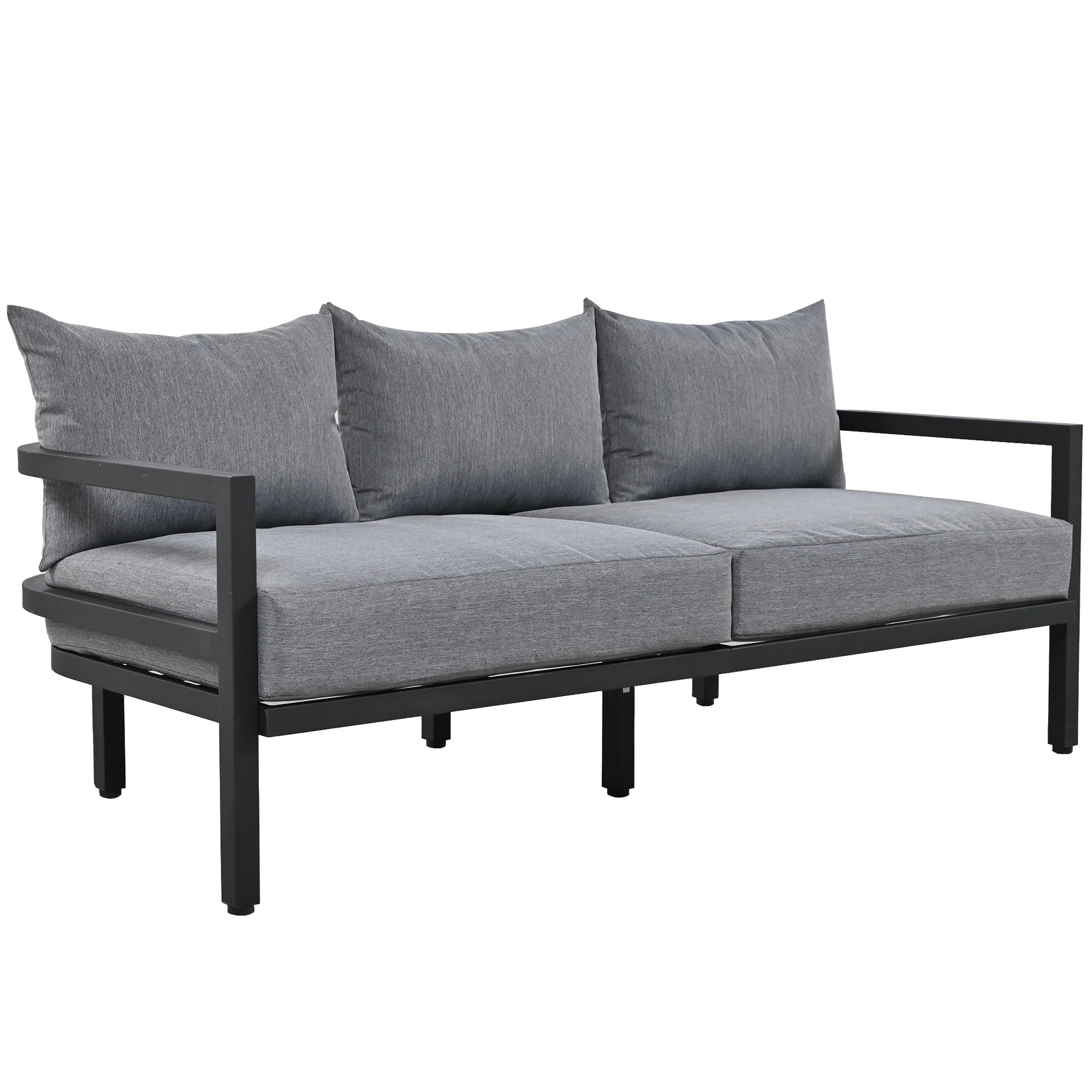 Walker Edison | Outdoor Patio Steel 4 Piece Sofa Set