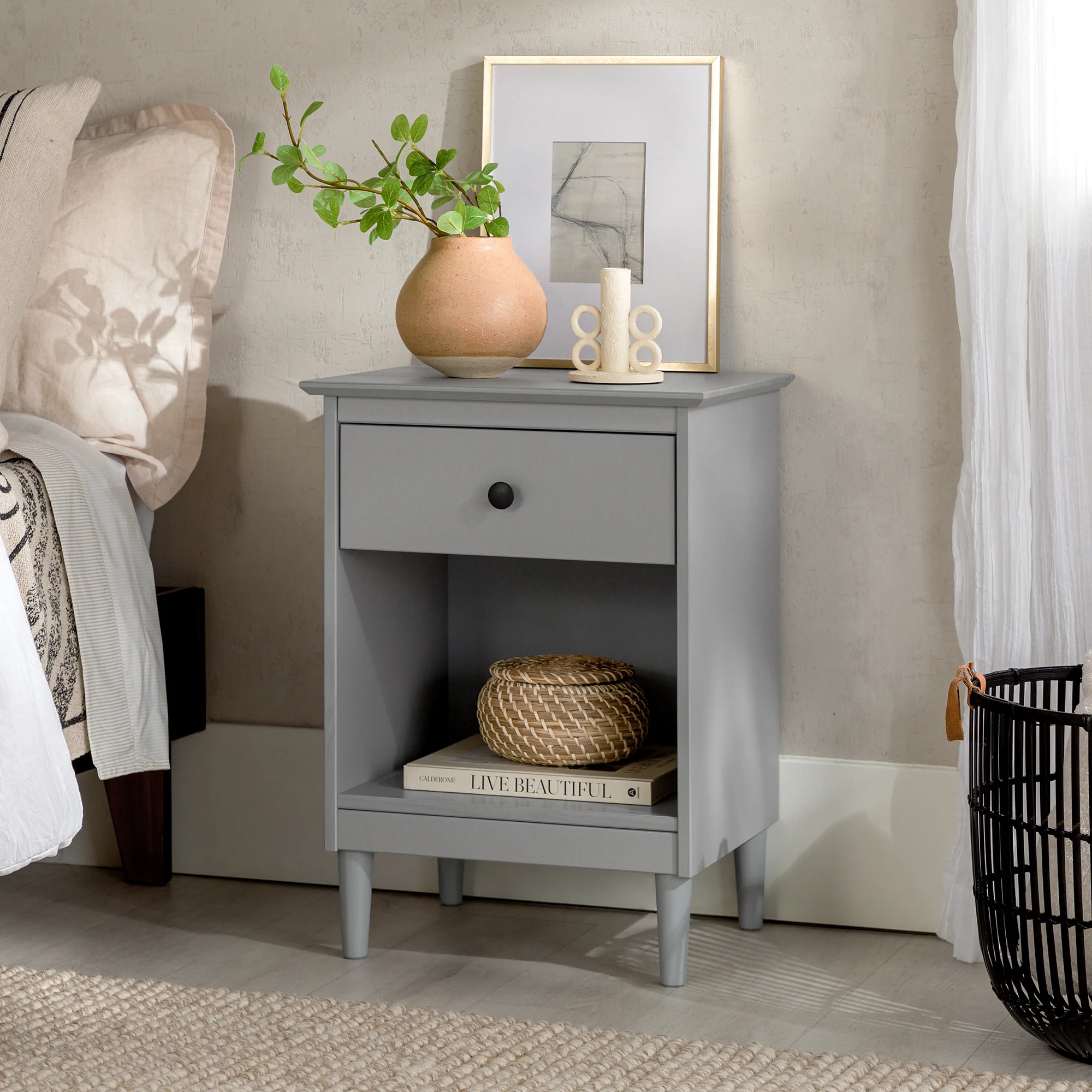 Spencer Solid Transitional Wood Nightstand