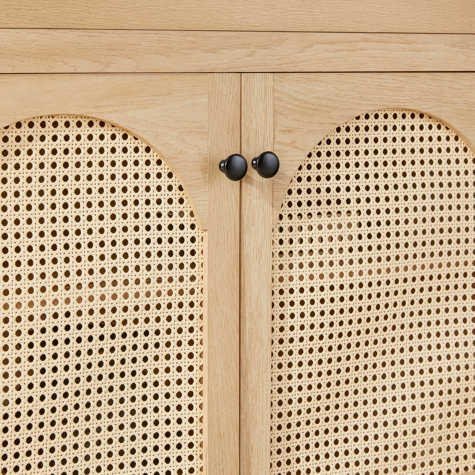 Sasha Contemporary TV Stand and Sideboard with Rattan Doors for up to 80 TV