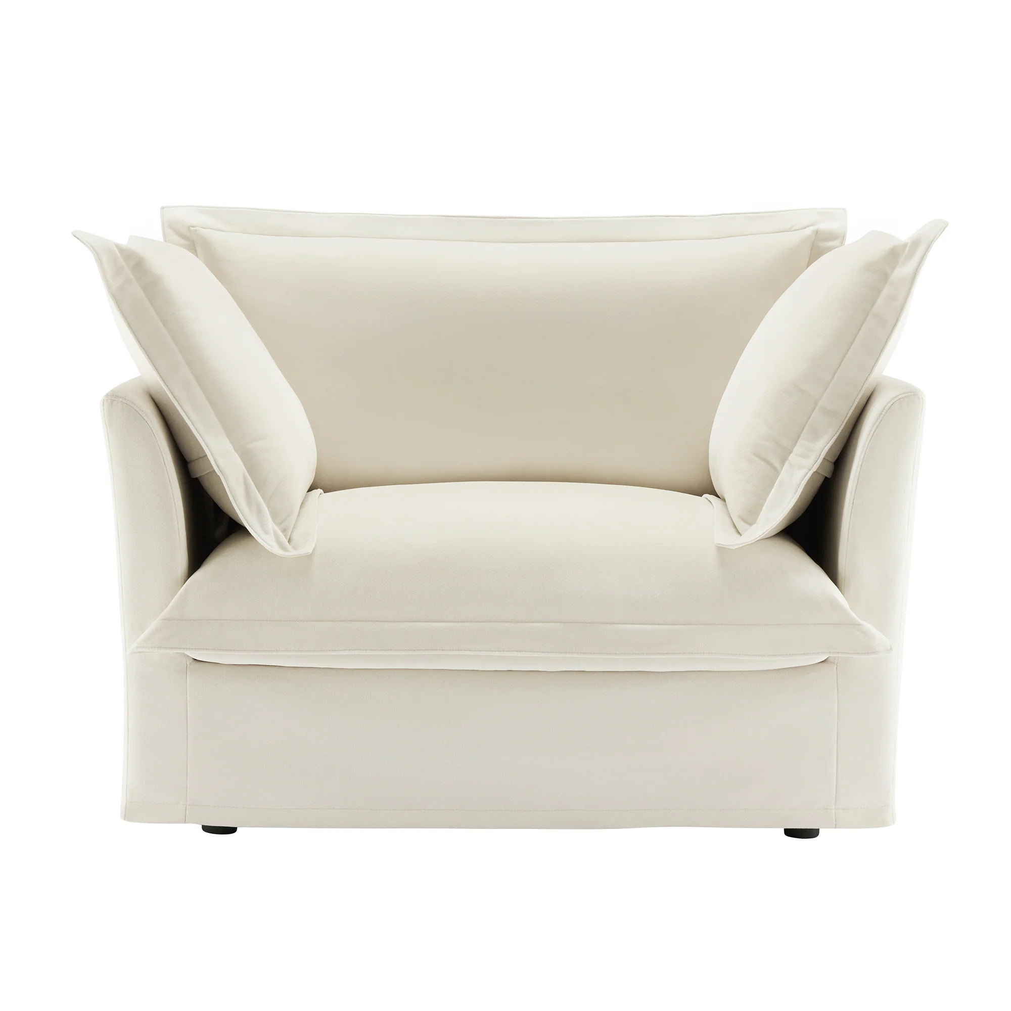 Walker Edison | Slip-covered Deep Seat Comfy Accent Chair