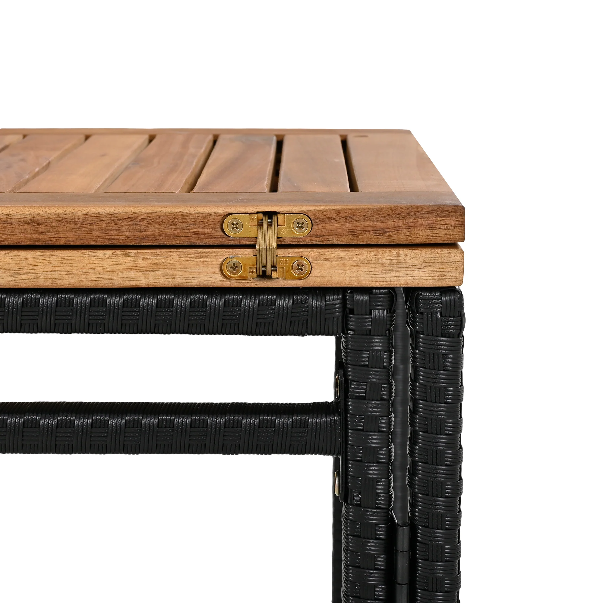 Walker Edison | Outdoor 5-Piece Acacia Wood Bar Height Table And Stool Set