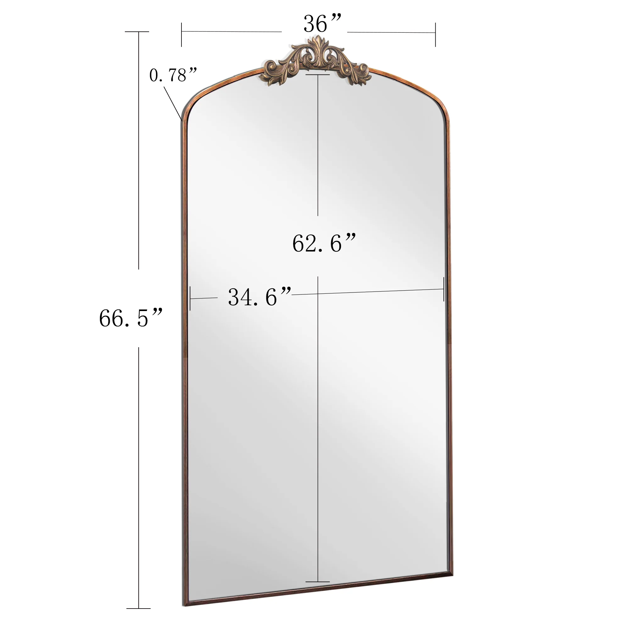 Walker Edison | Vintage Ornate Arched Full Length Mirror