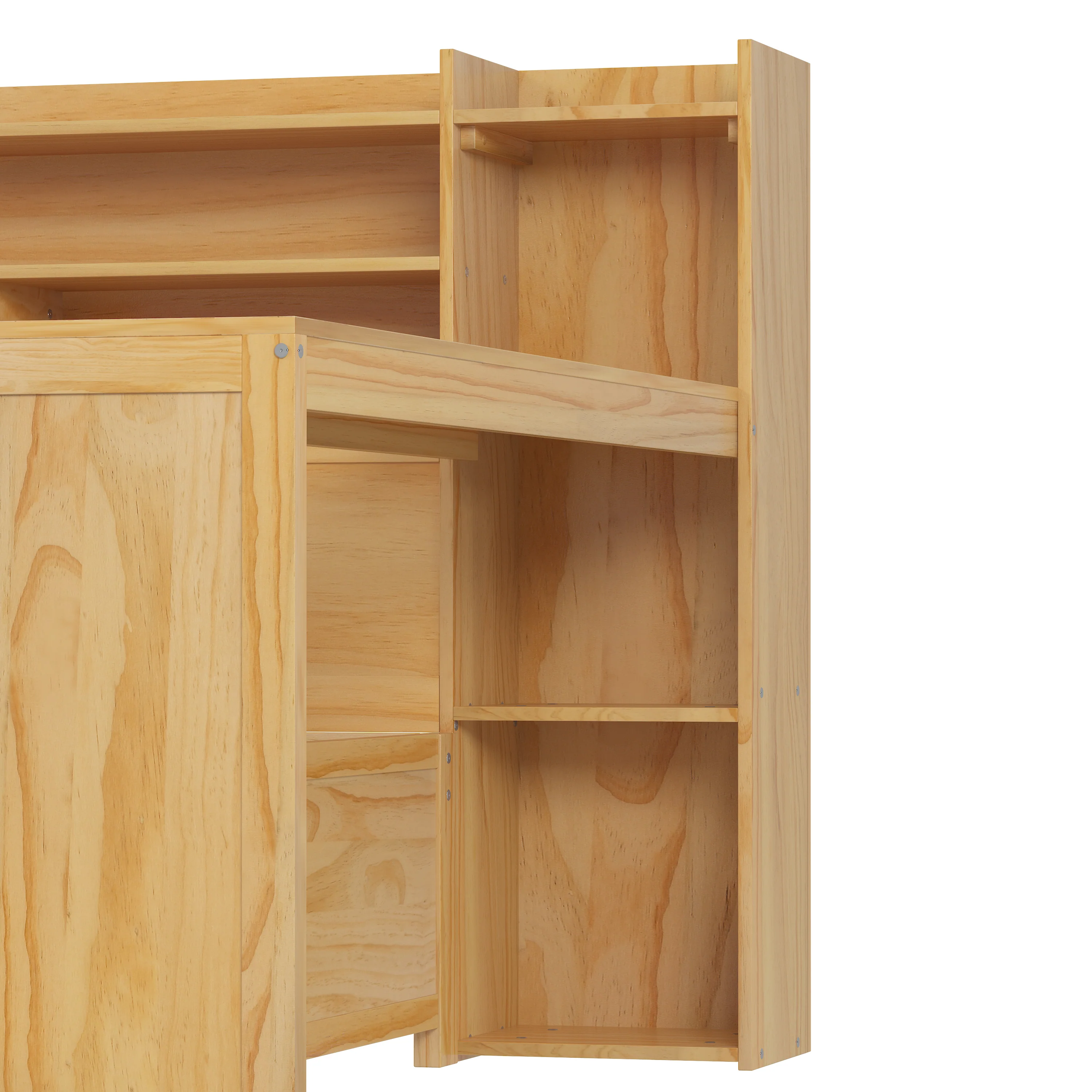 Walker Edison | Multi-functional Wooden Full Size Daybed with Storage Shelves