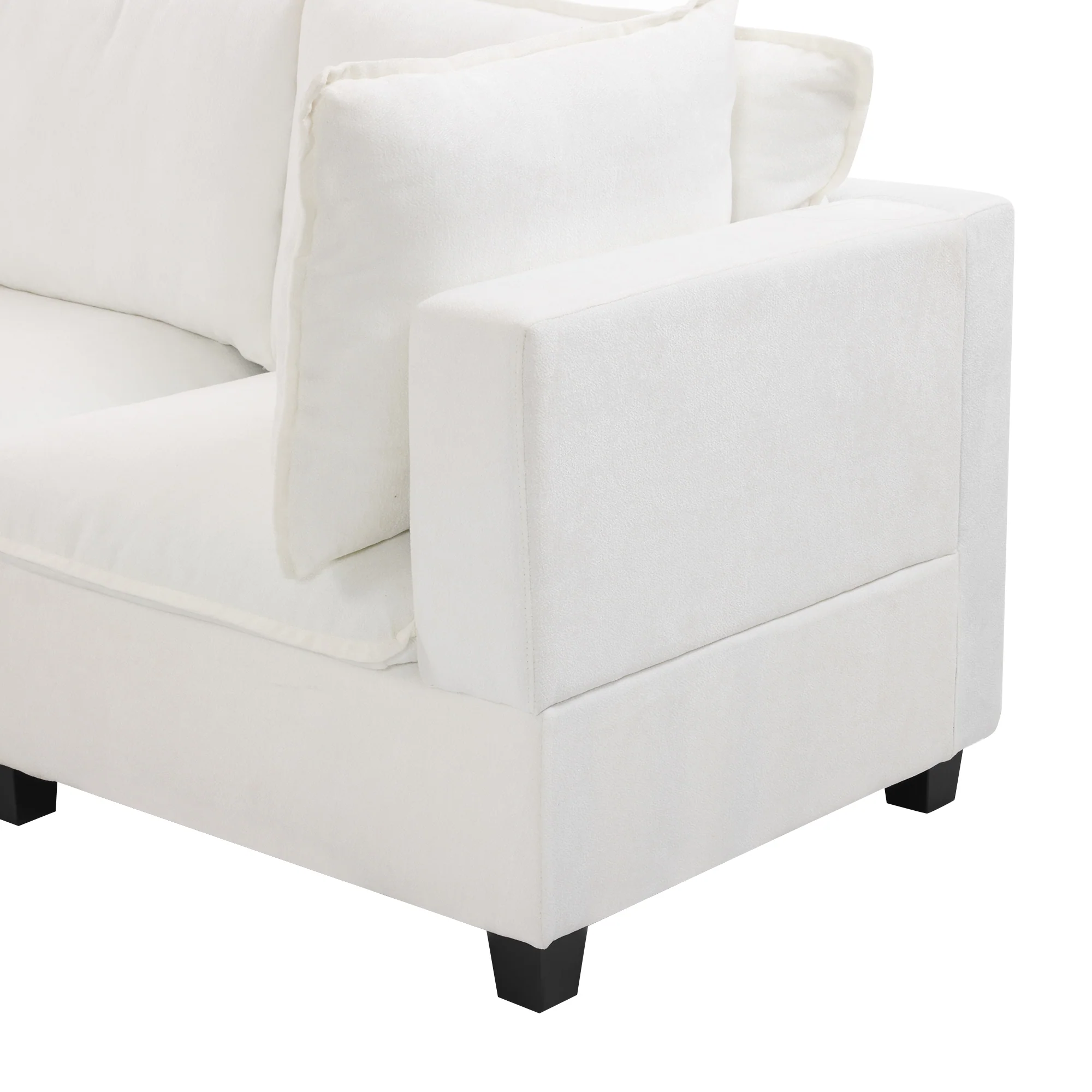 Walker Edison | Cloud Modular U-shaped Sectional Sofa with Ottoman and Coffee Table