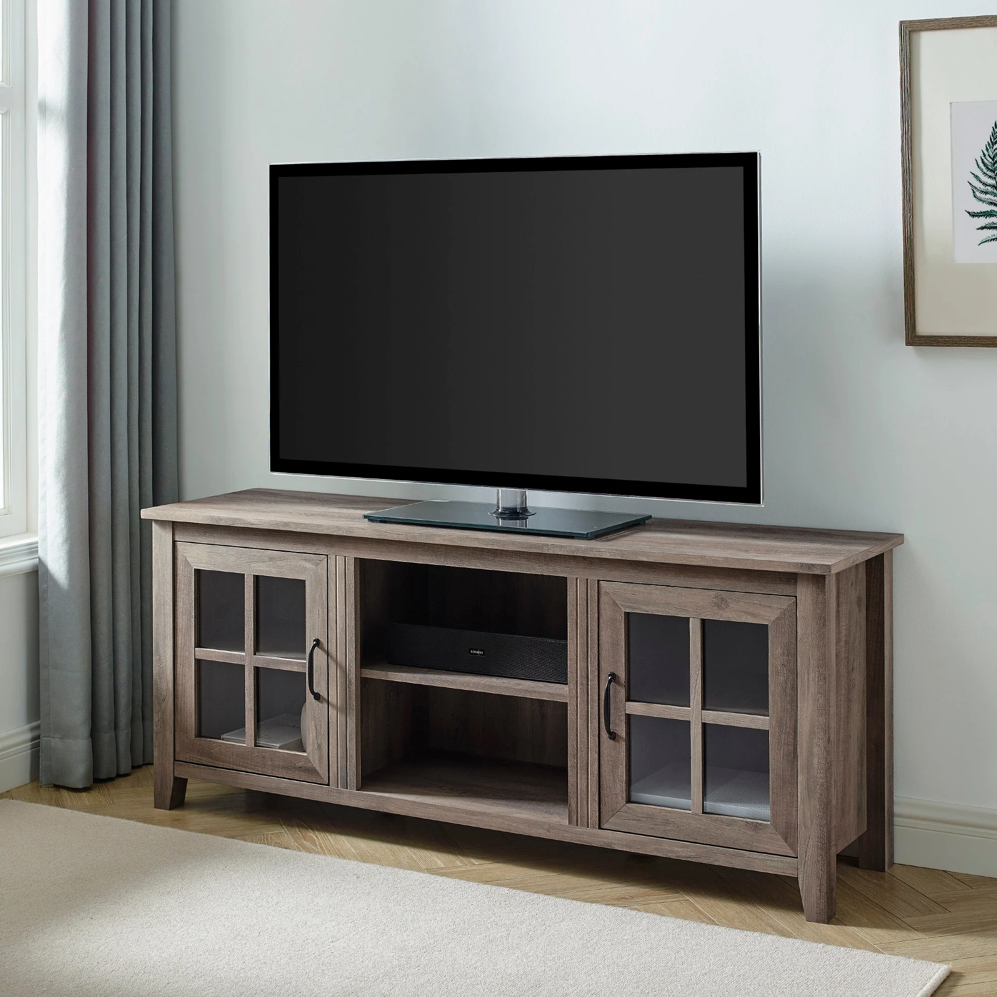 58 Glass Door TV Console
