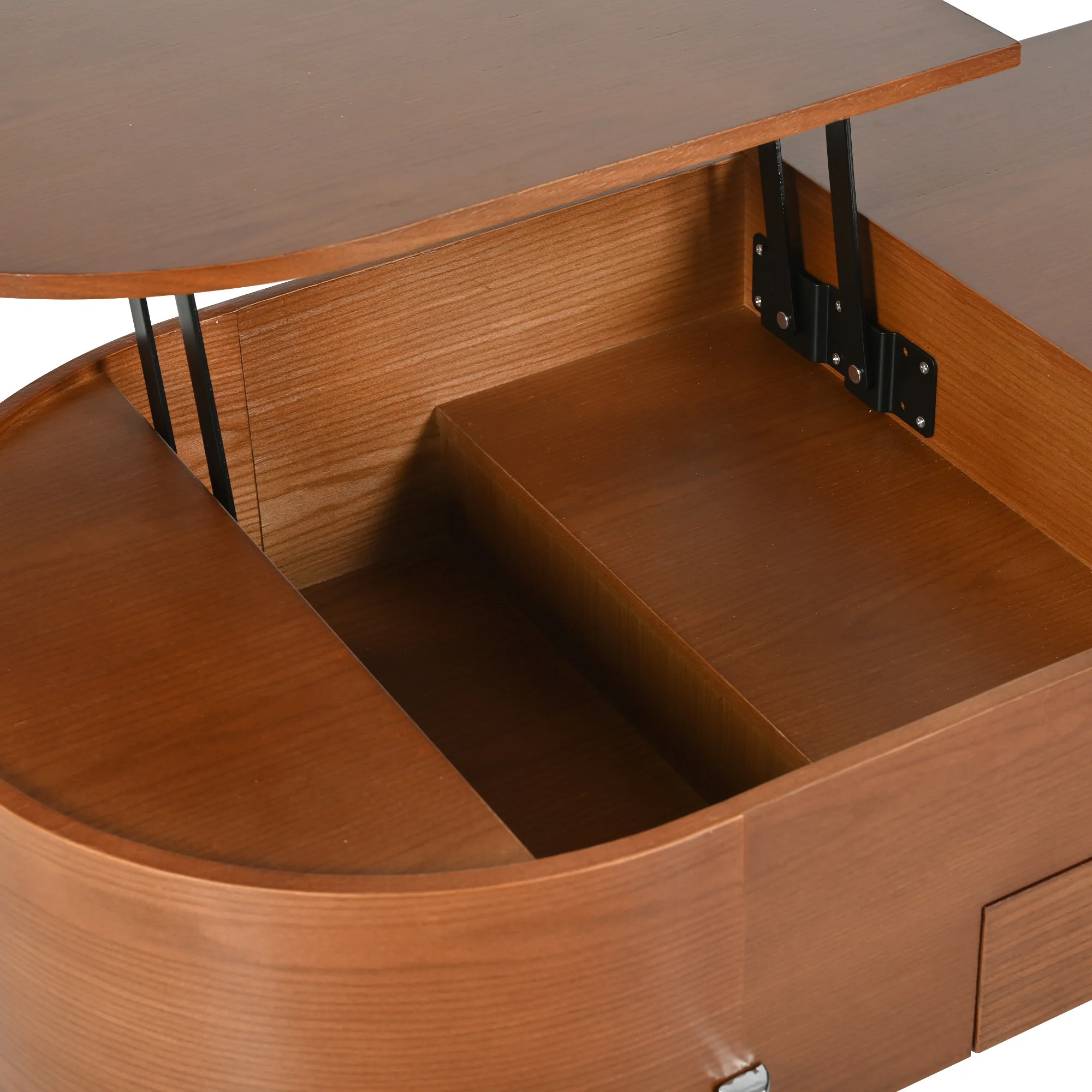 Walker Edison | Modern Lift Top Coffee Table with Marble Pattern Tray and Storage