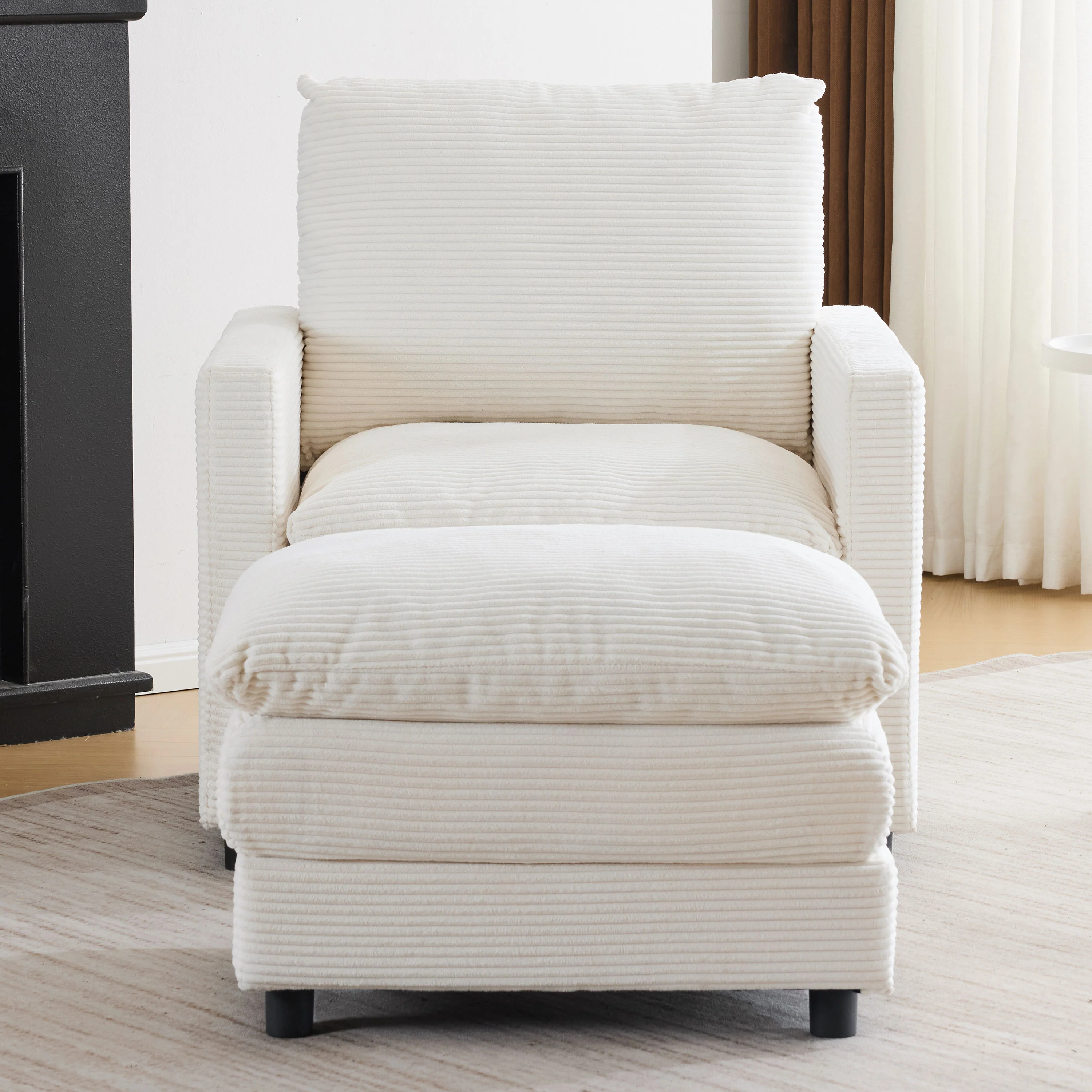 Walker Edison | Corduroy Armchair with Ottoman