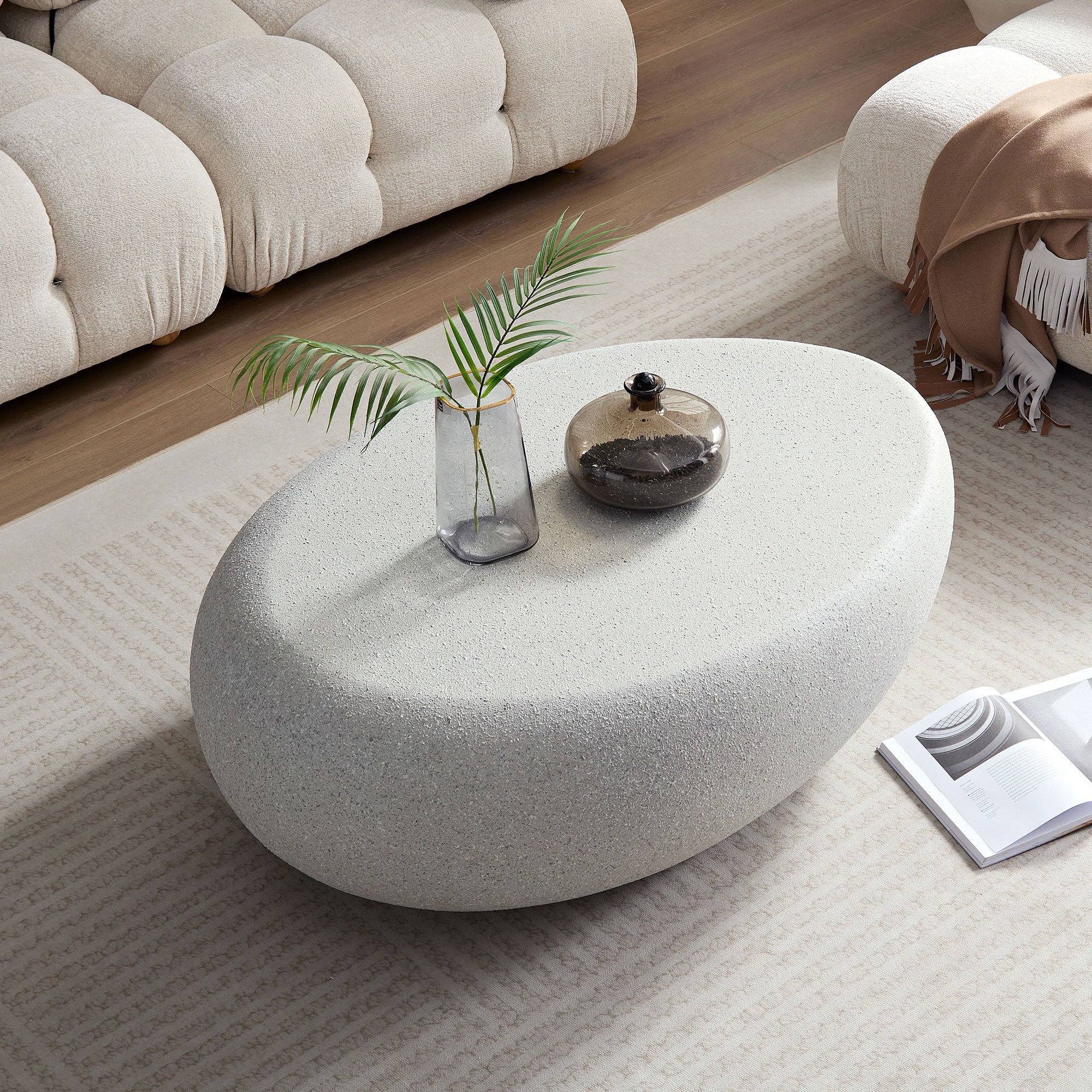 Walker Edison | Modern Minimalist Oval Coffee Table with Sleek Design