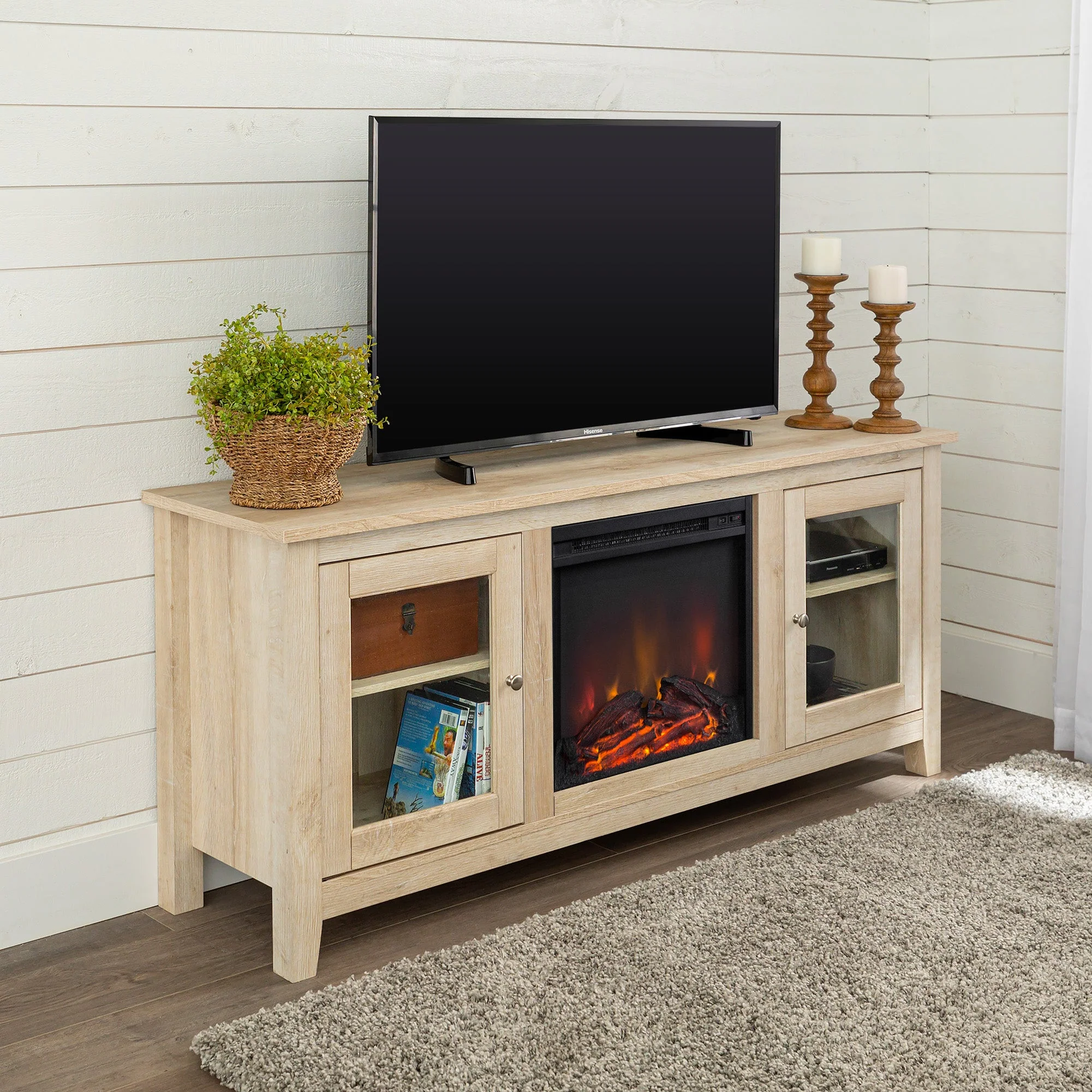 58 Traditional Electric Fireplace TV Stand