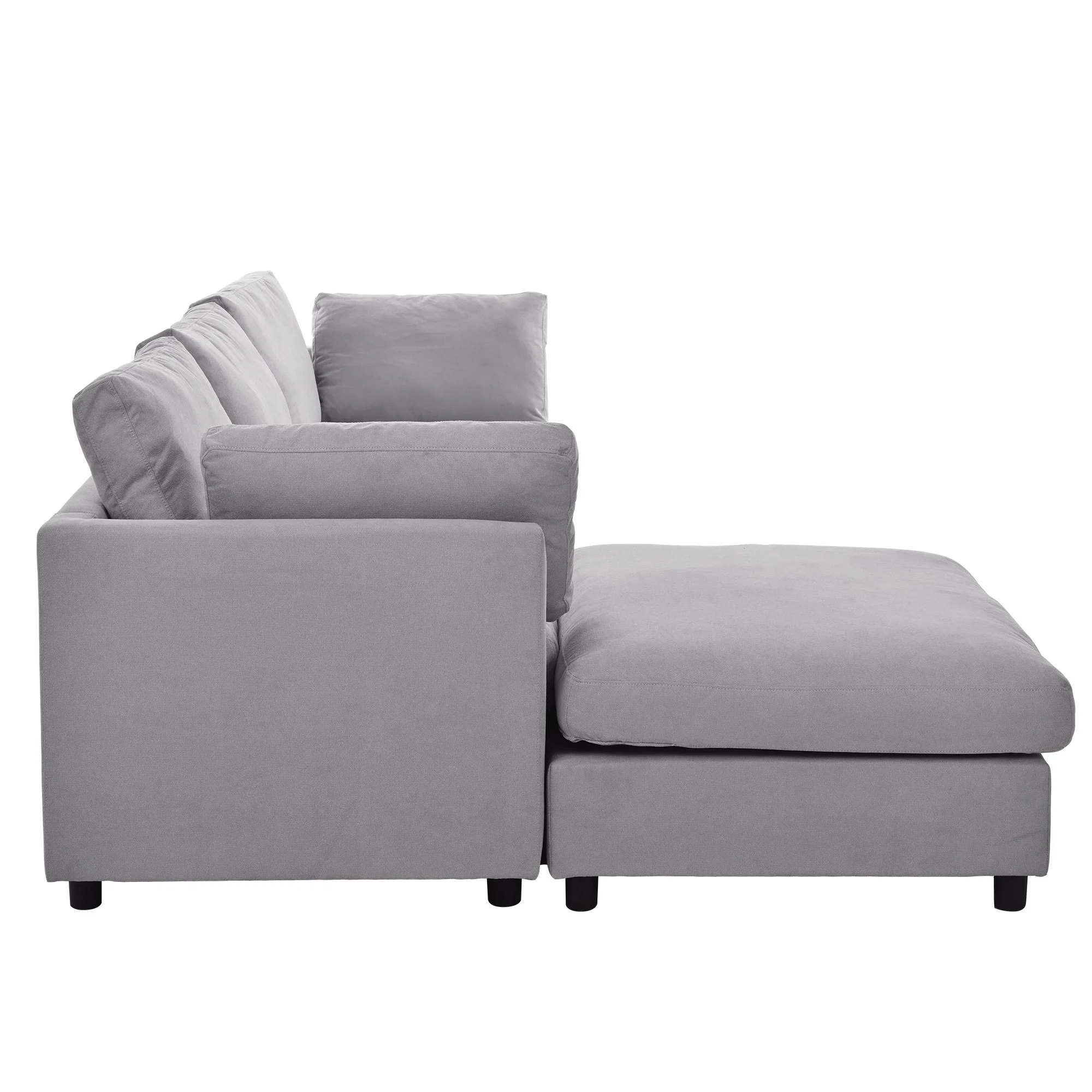 Walker Edison | Grey Convertible Sectional Sofa with Reversible Chaise
