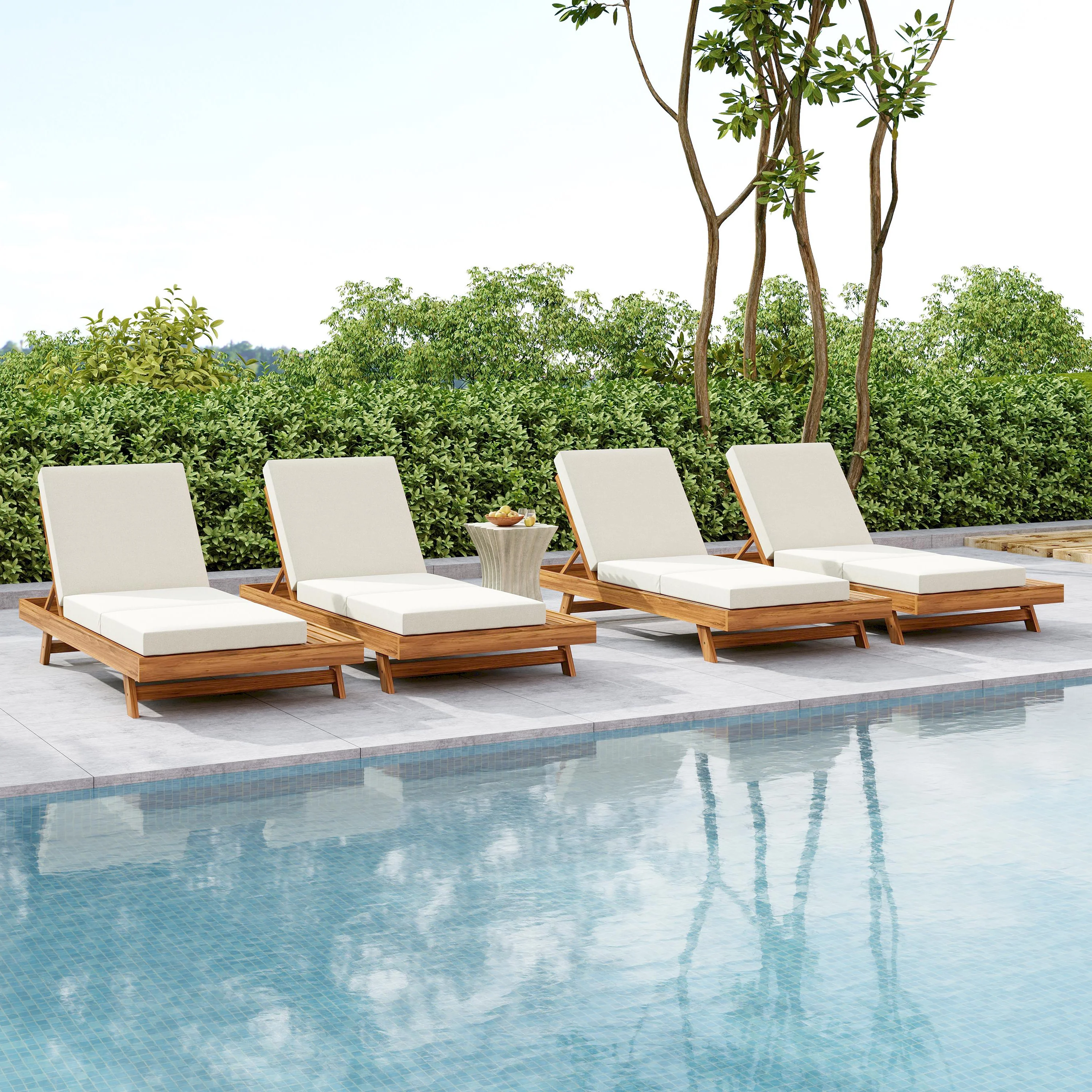 Walker Edison | Outdoor Patio Lounge Chaise Chair