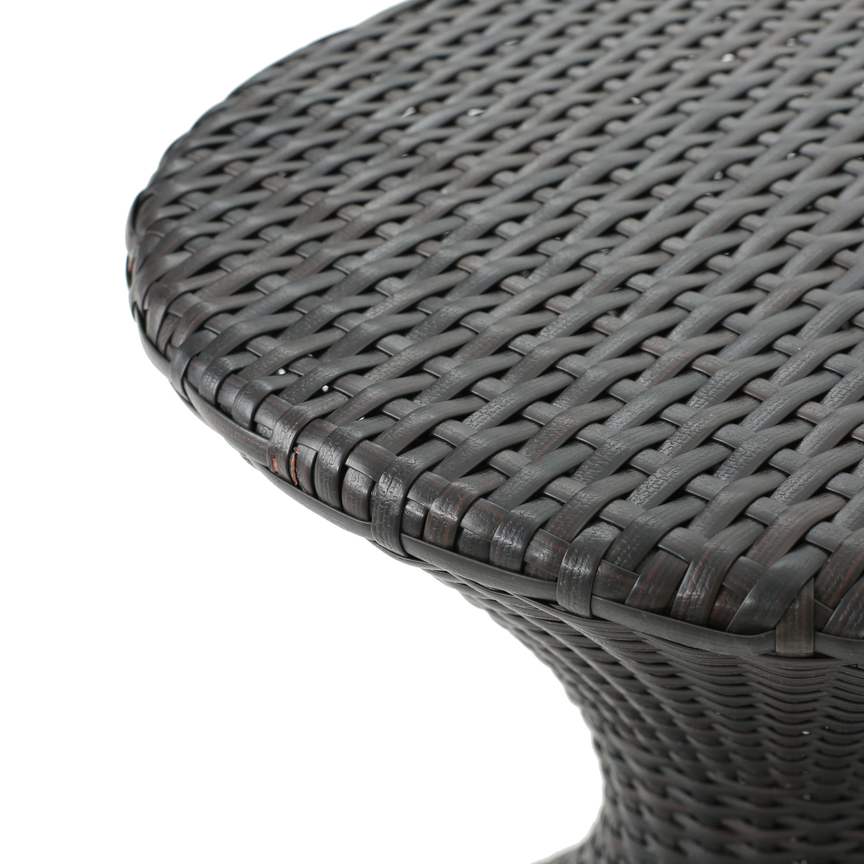 Walker Edison | Outdoor 16-inch Multi-brown Wicker Hourglass Side Table