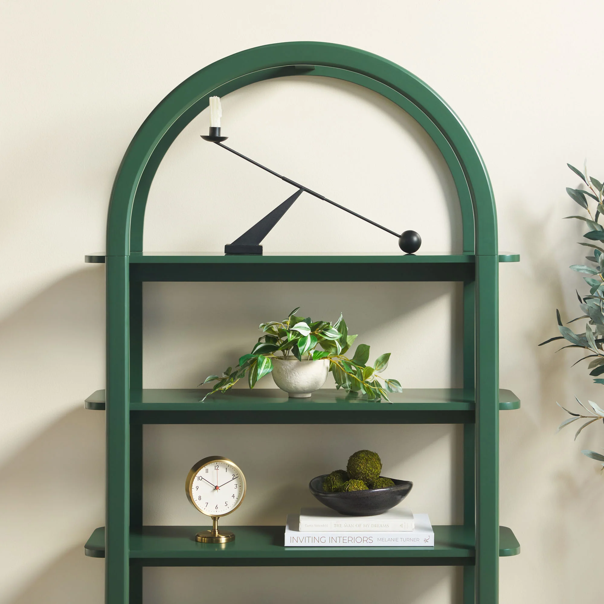 Zoey Modern Arched Wood Storage Bookcase