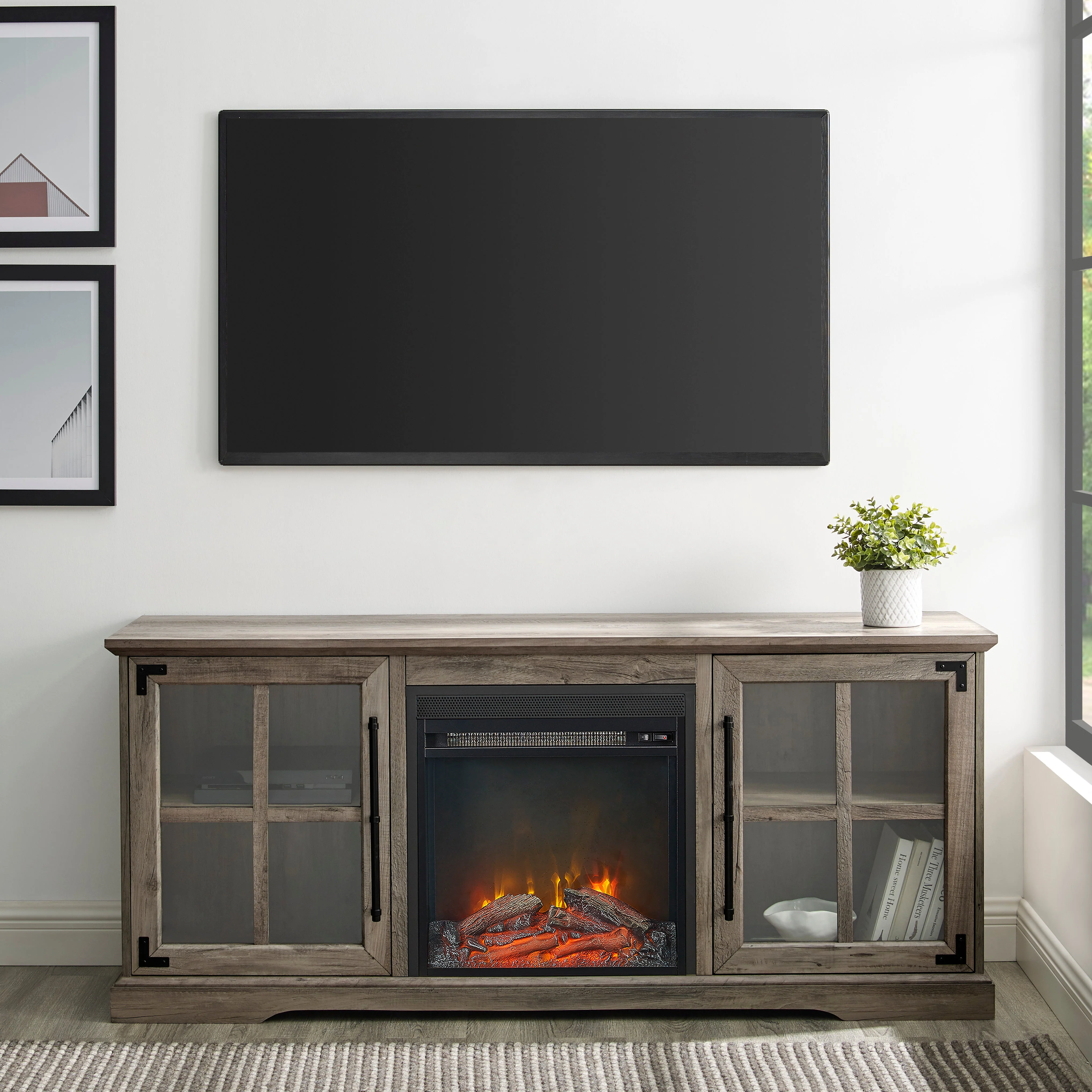 Abigail 60 2 Door Fireplace Console