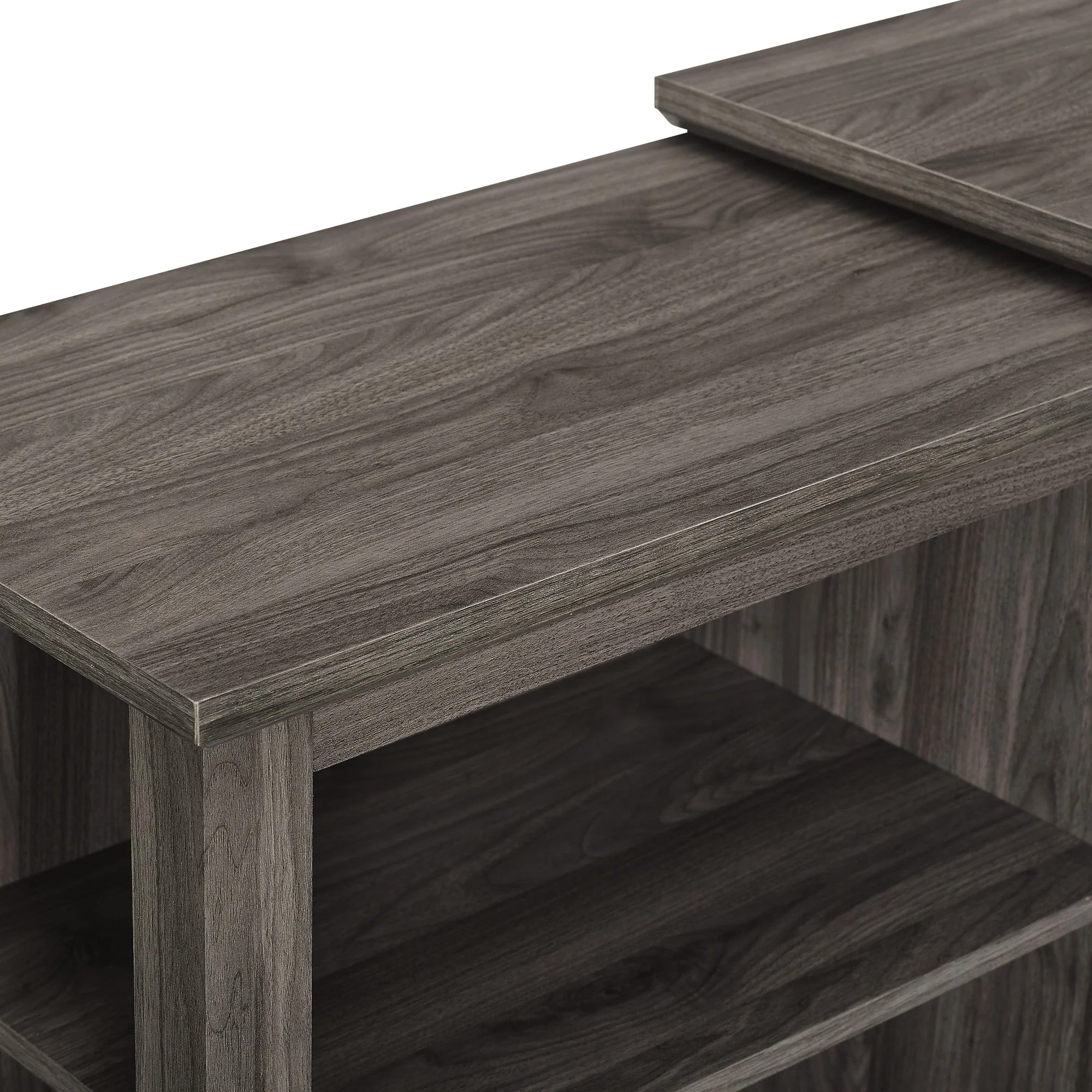 70 Tiered Top Open Shelf Fireplace TV Stand