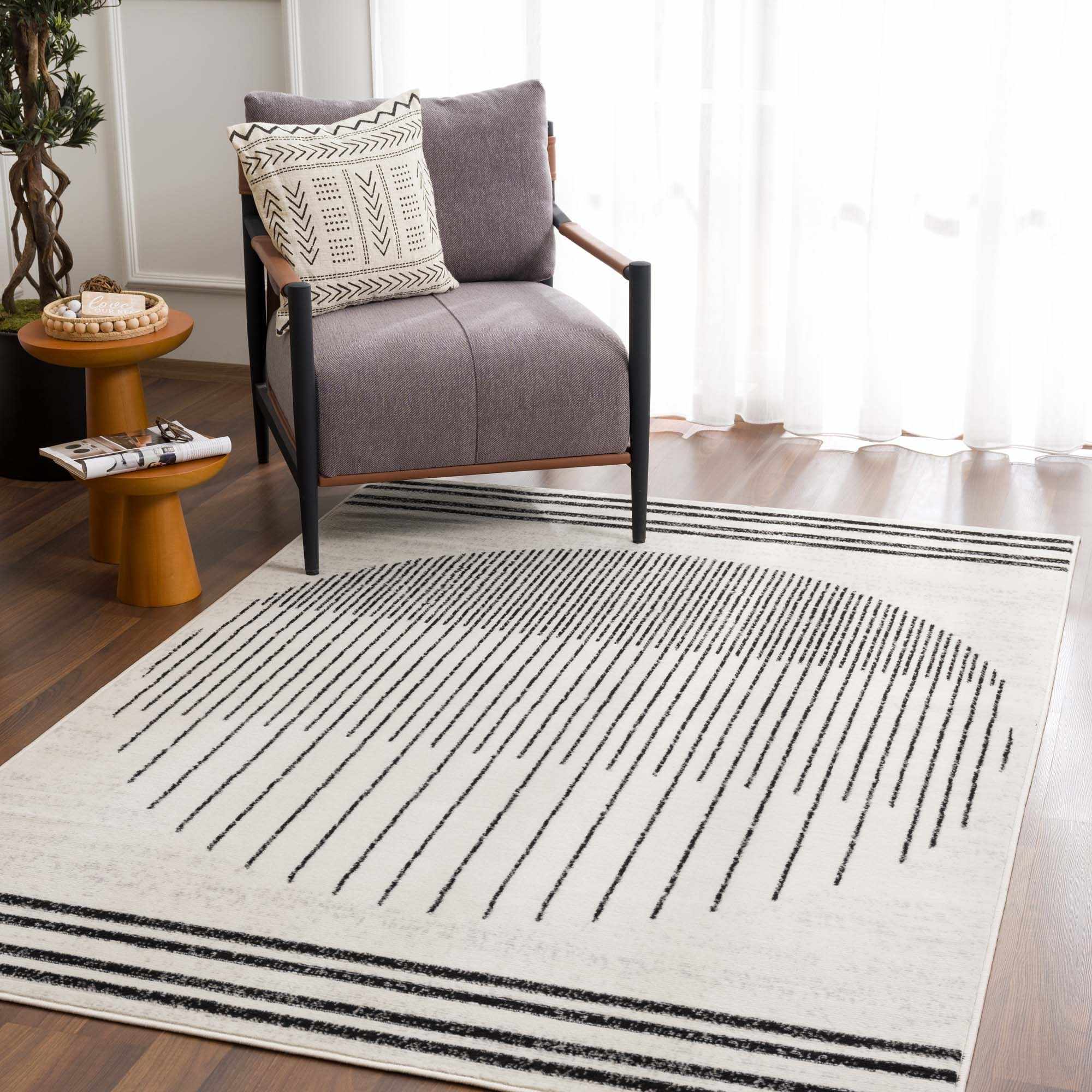 Boutique Rugs - Angus Black&White Geometric Area Rug