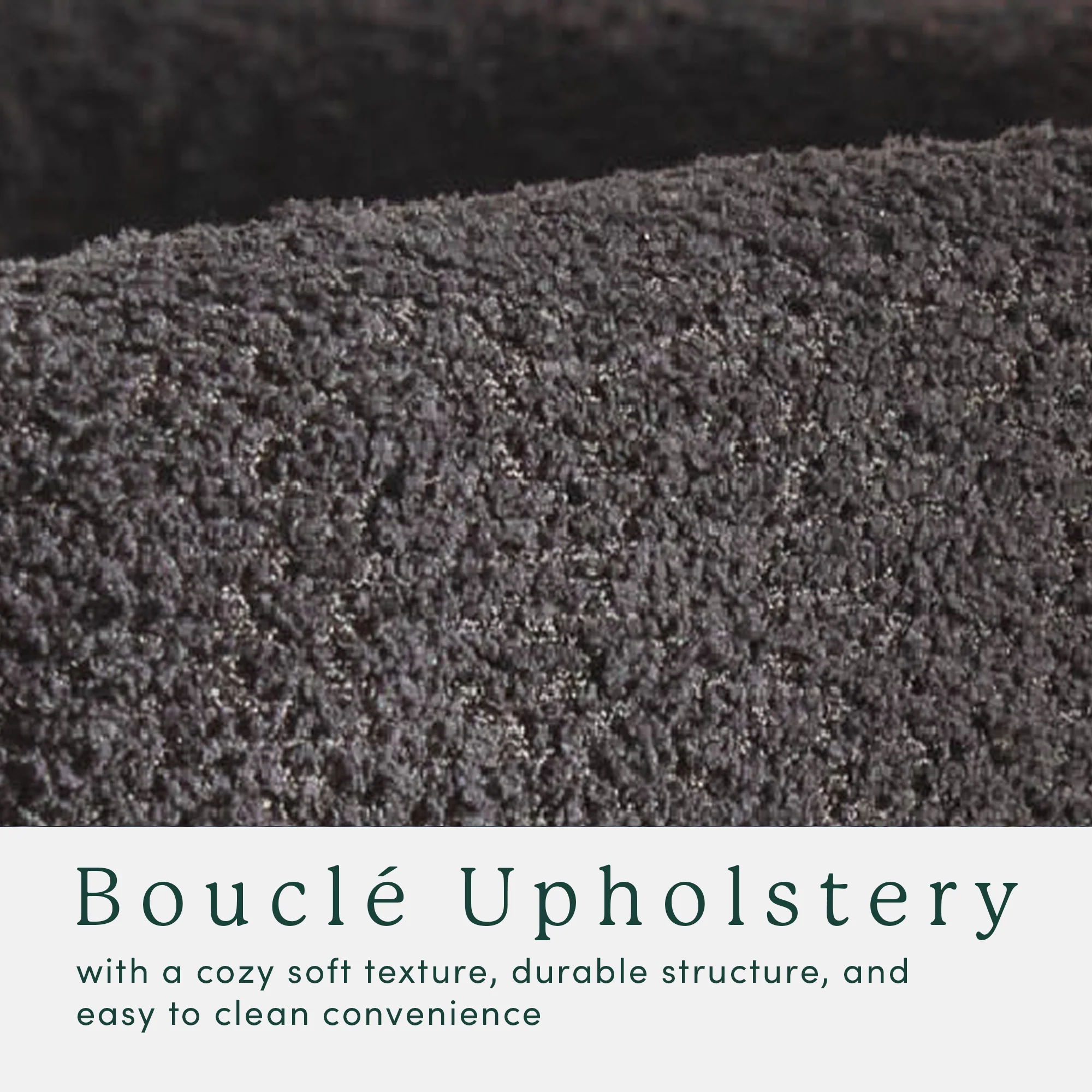 Ezra Modern Single Solid Wood Counter Stool with Boucle Upholstery