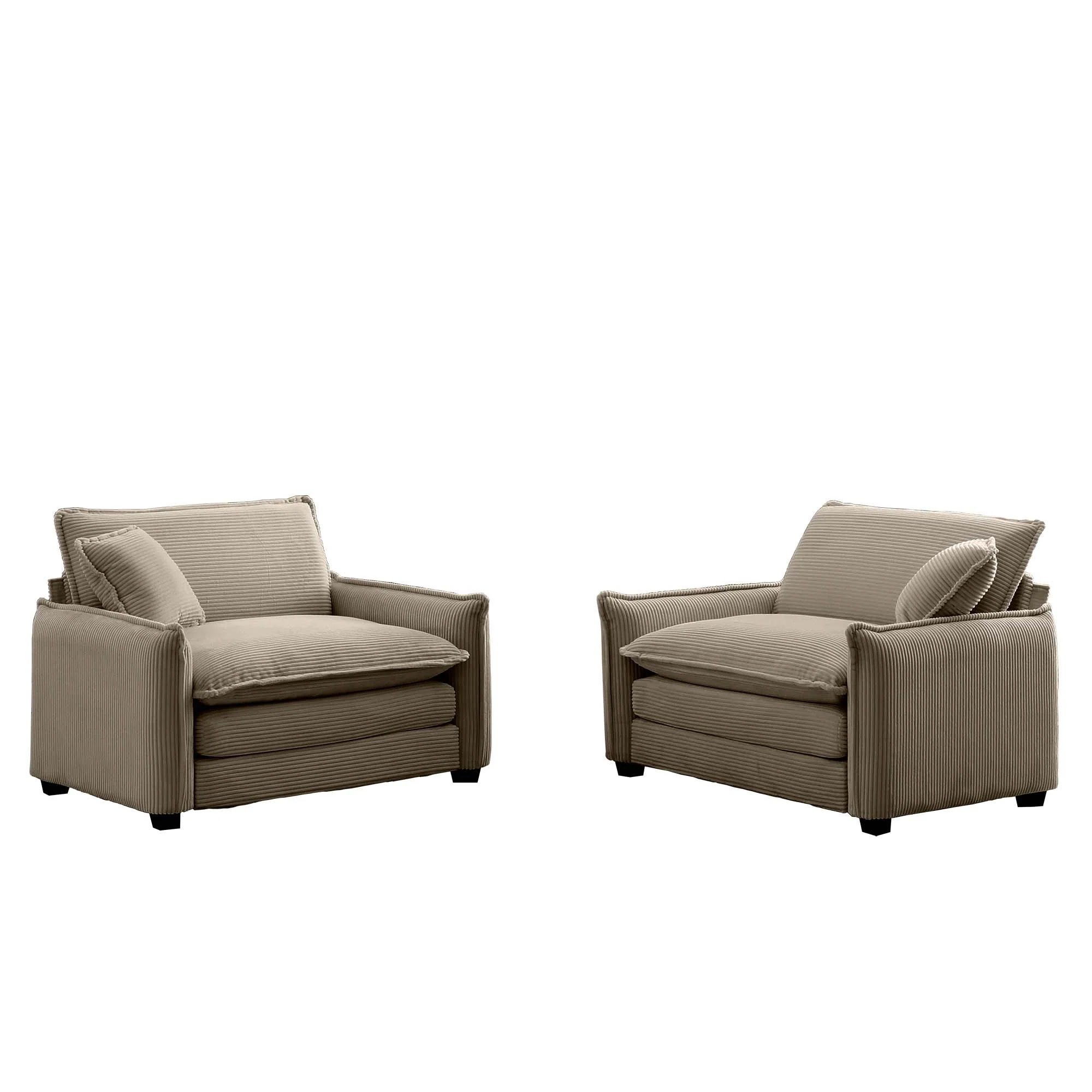 Walker Edison | Corduroy Cloud Deep Seated Accent Sofa Chairs