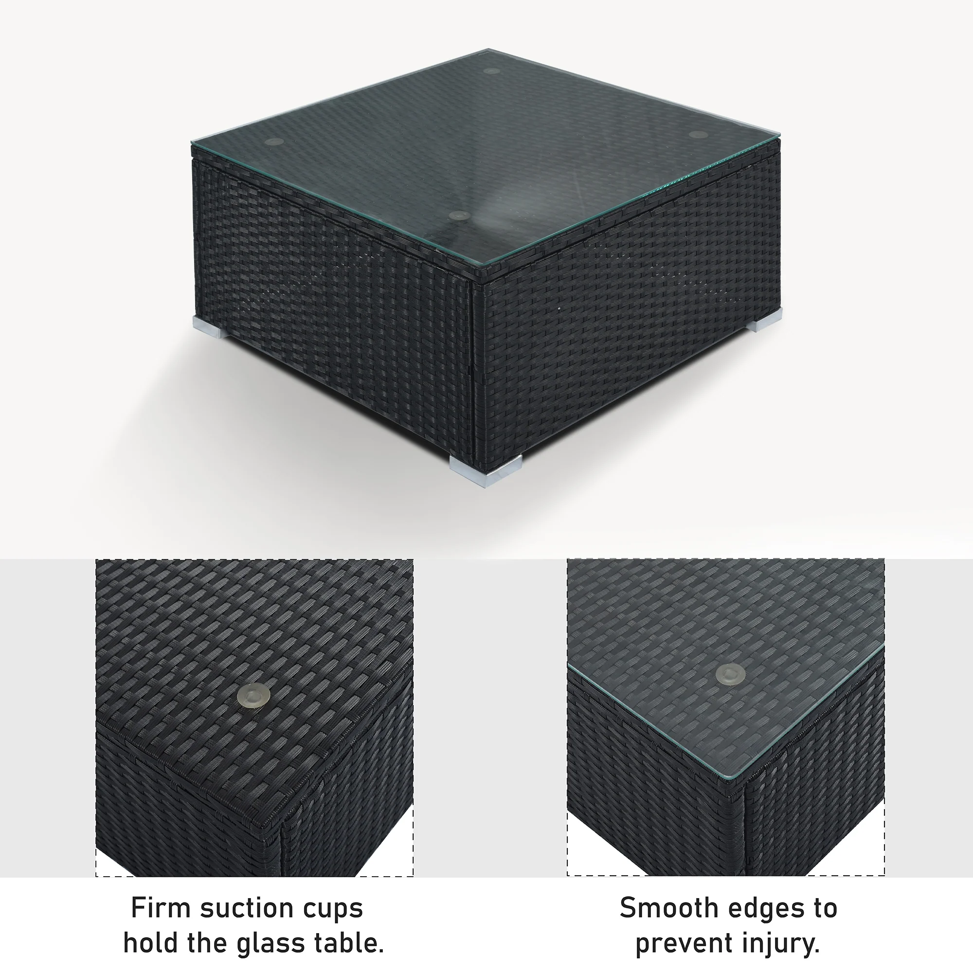 Walker Edison | 8-Pieces Outdoor Patio Wicker Furniture Sets