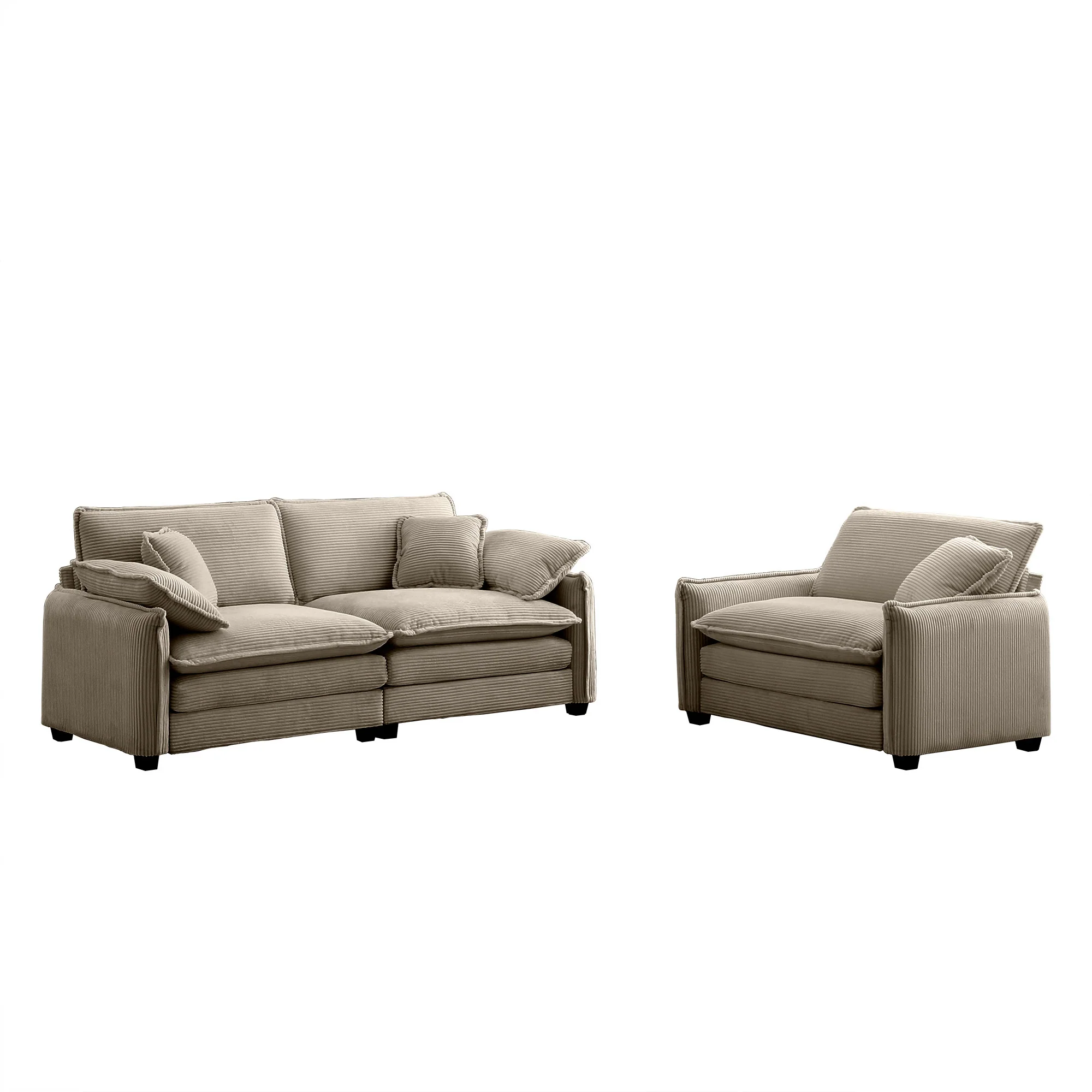 Walker Edison | Cloud Deep Seat Loveseat Sofa Set