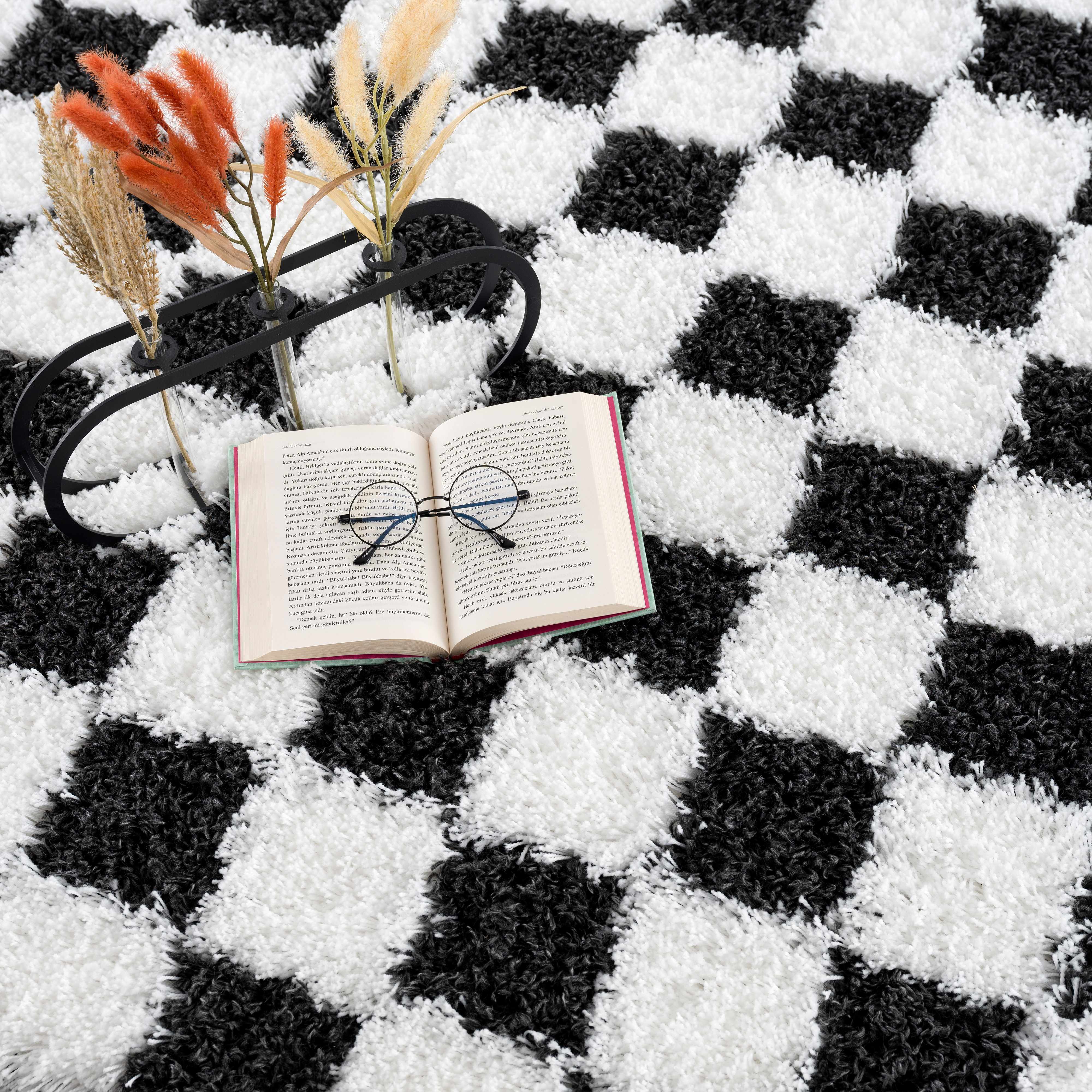 Boutique Rugs - Atira Black & White Checkered Area Rug
