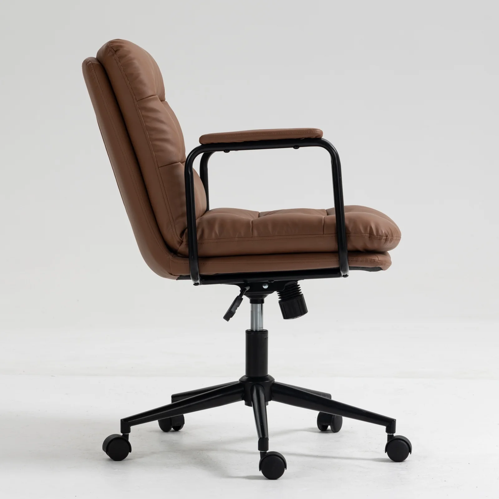 Walker Edison | Brown Ergonomic Faux Leather Desk Rolling Swivel Chair