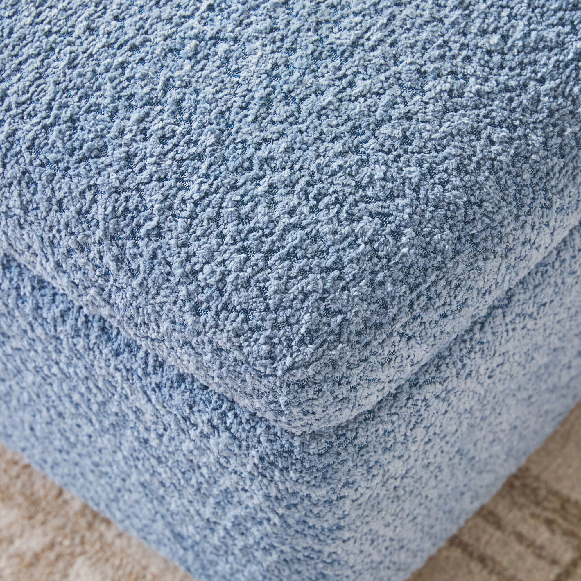 Linley Contemporary Boucle Easy Assembly Upholstered Large Storage Ottoman