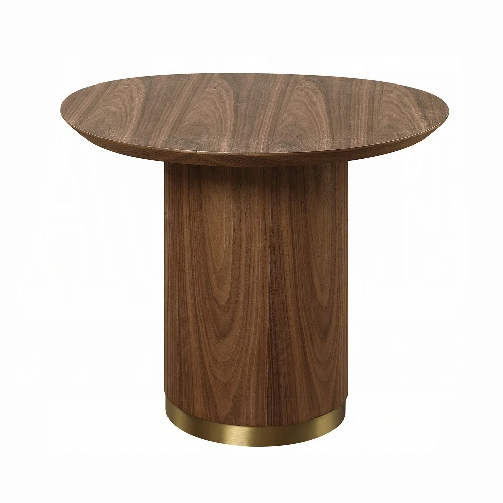 Walker Edison | Walnut End Table with Pedestal