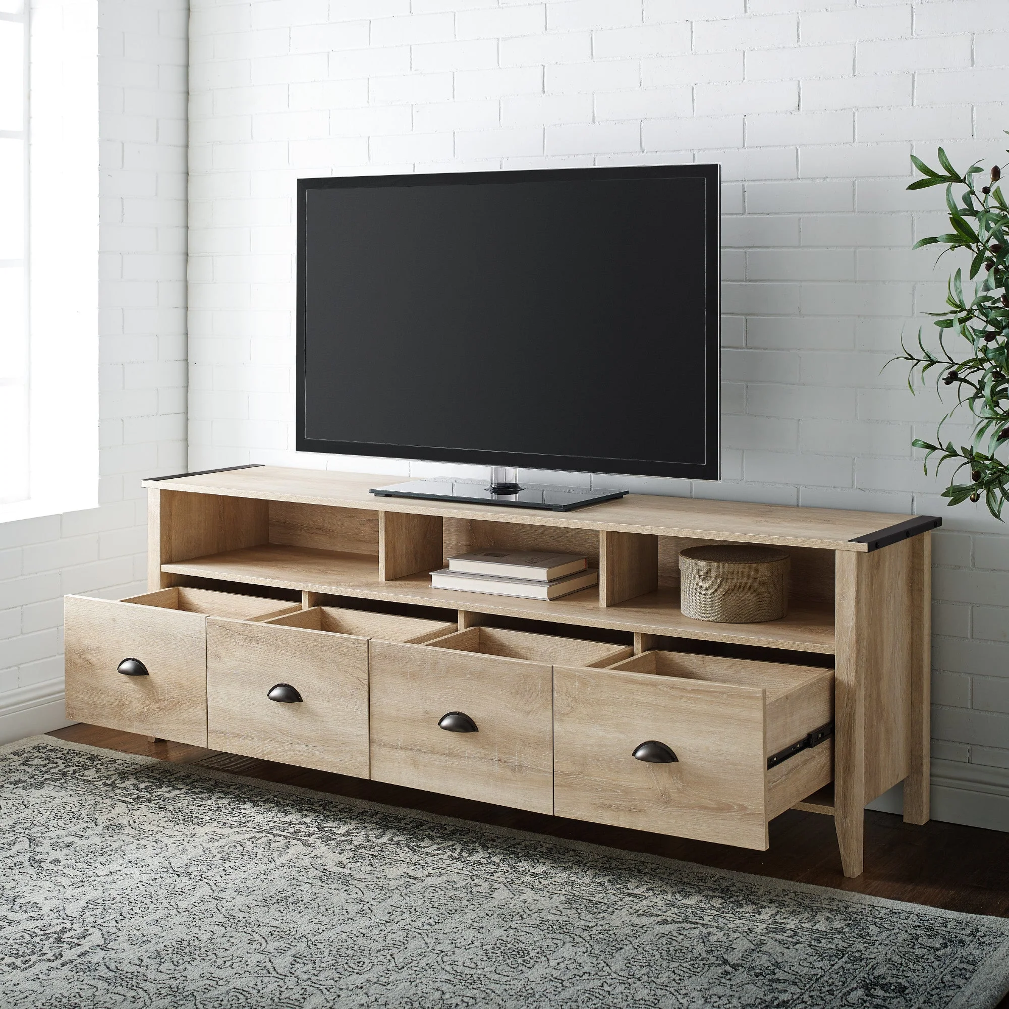 Farmhouse Clair 70 Industrial 4-Drawer TV Stand