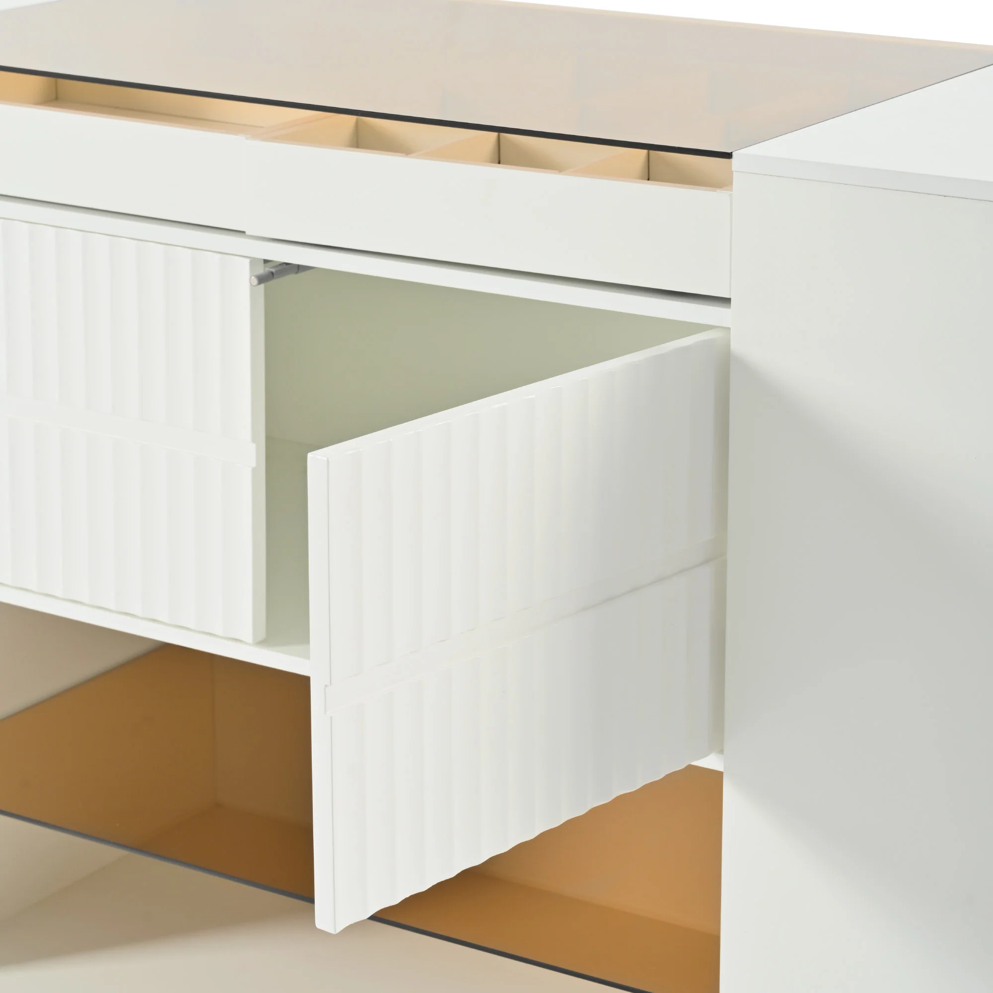 Walker Edison | Modern Multi-Functional Island Vanity Dresser and Storage Cabinet