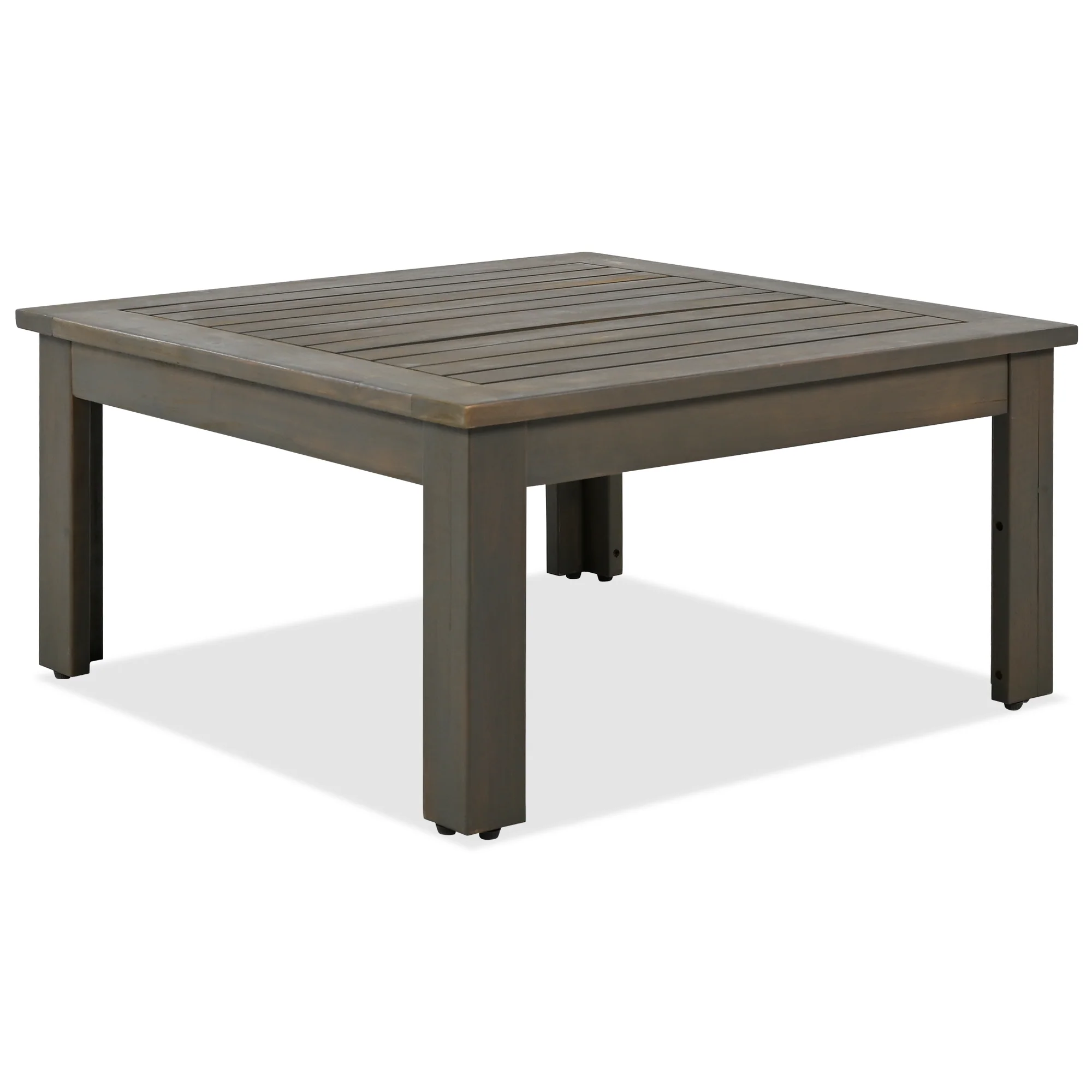 Walker Edison | Acacia L Shape Wood 4 Pieces Outdoor Sofa Set