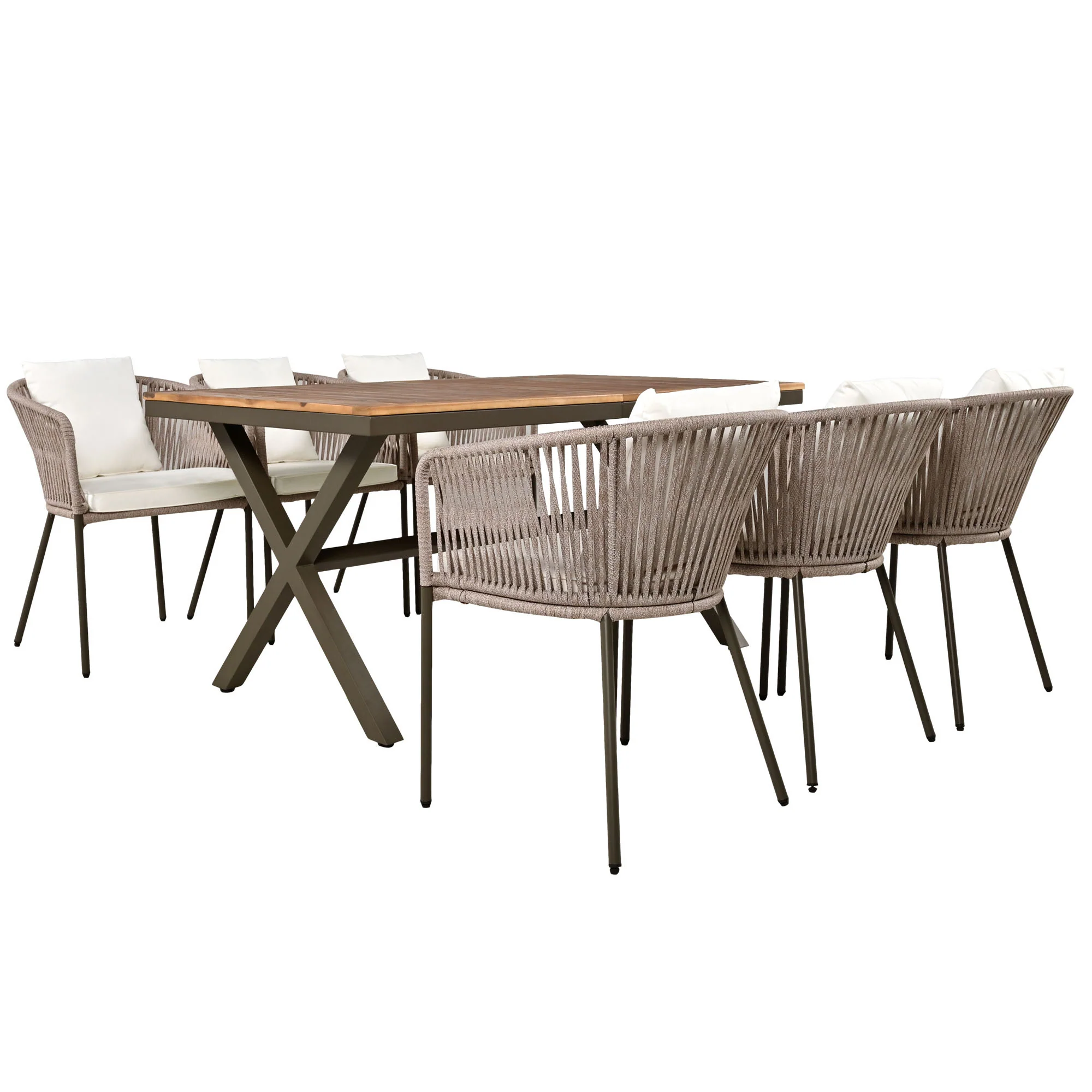 Walker Edison | Modern All-Weather Outdoor 7 Piece Patio Dining Set