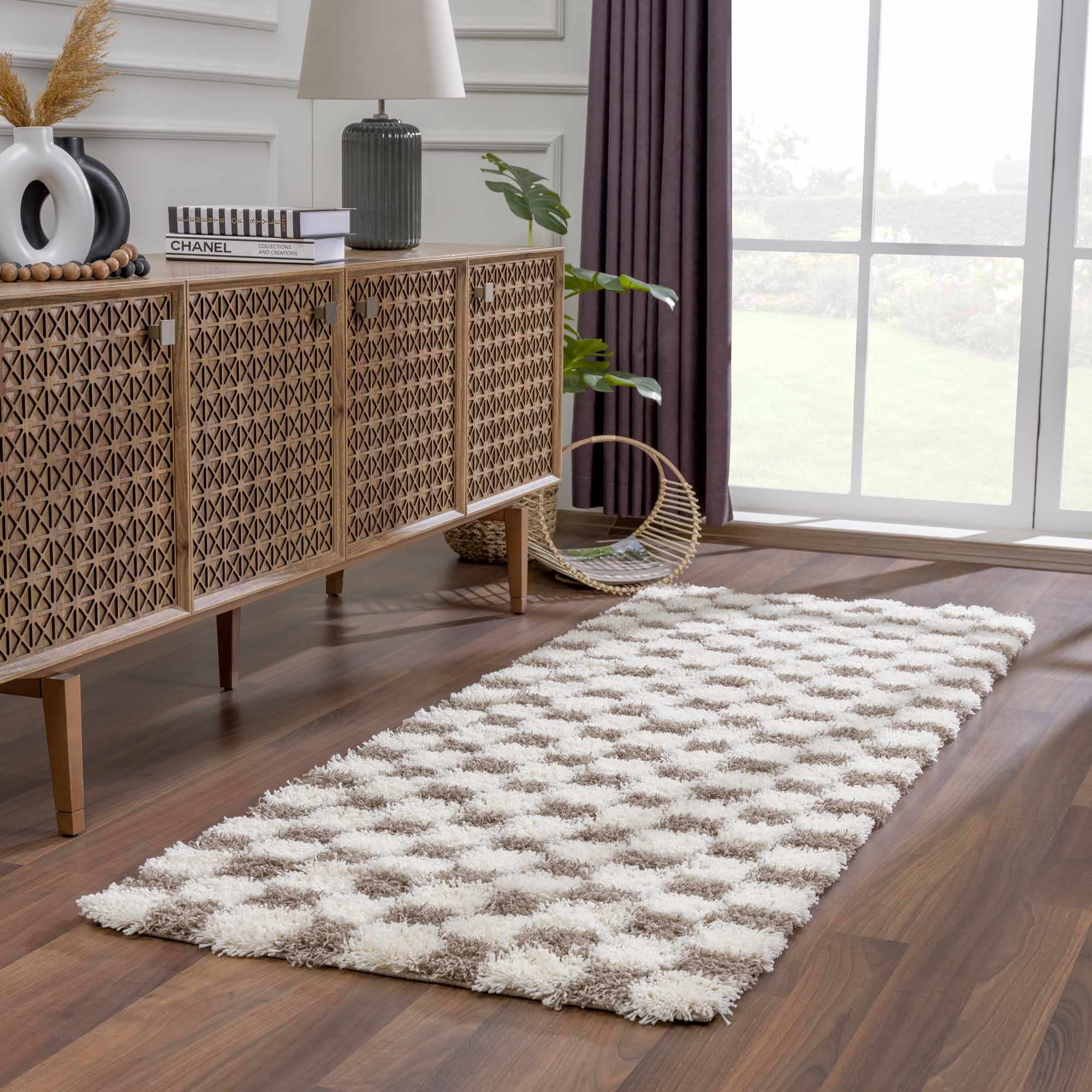 Boutique Rugs - Atira Brown Checkered Area Rug