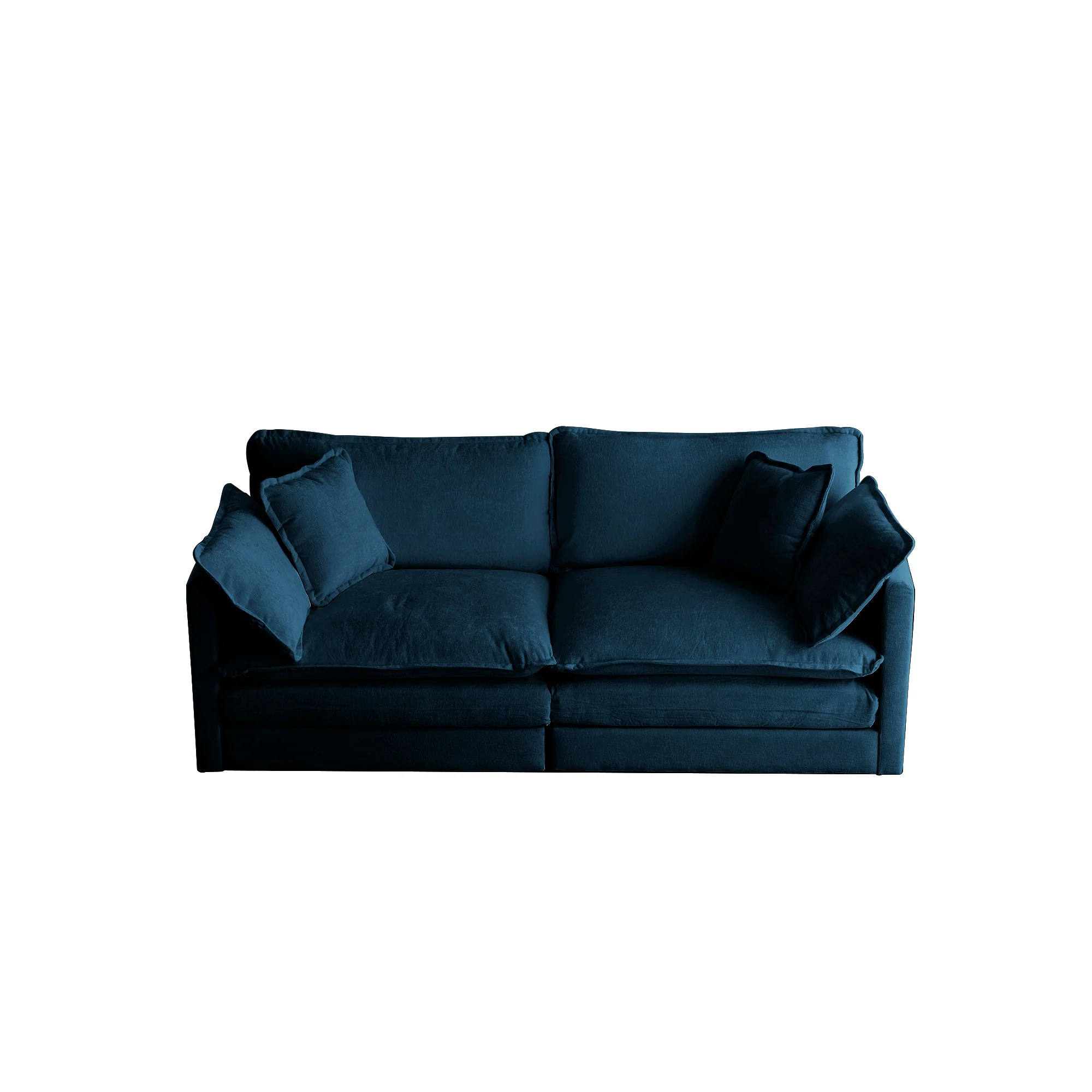 Walker Edison | Modern Chenille Cloud Loveseat Sofa Blue
