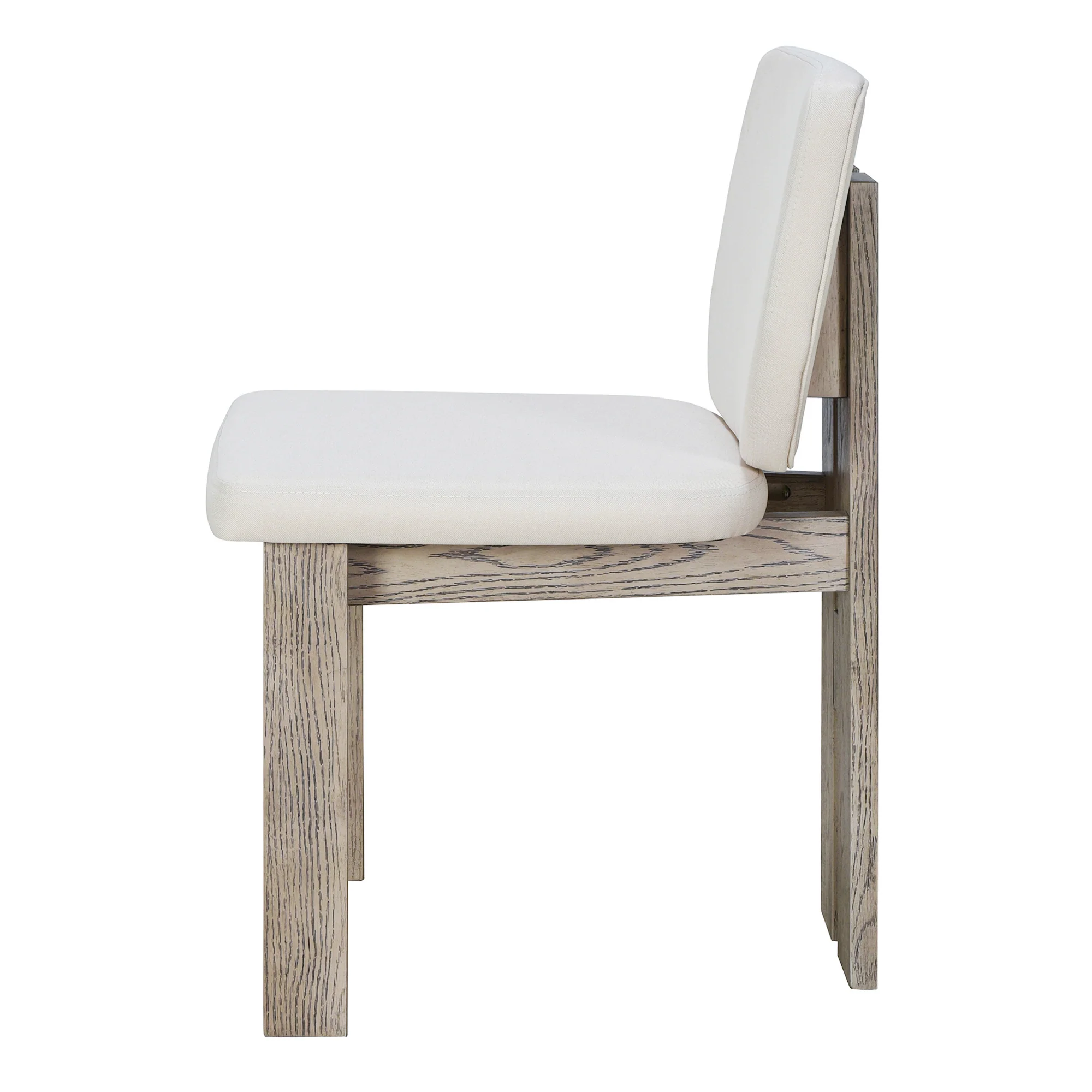 Walker Edison | Natural Wood Wash 7-Piece Retro Dining Set with 6 Upholstered Chairs