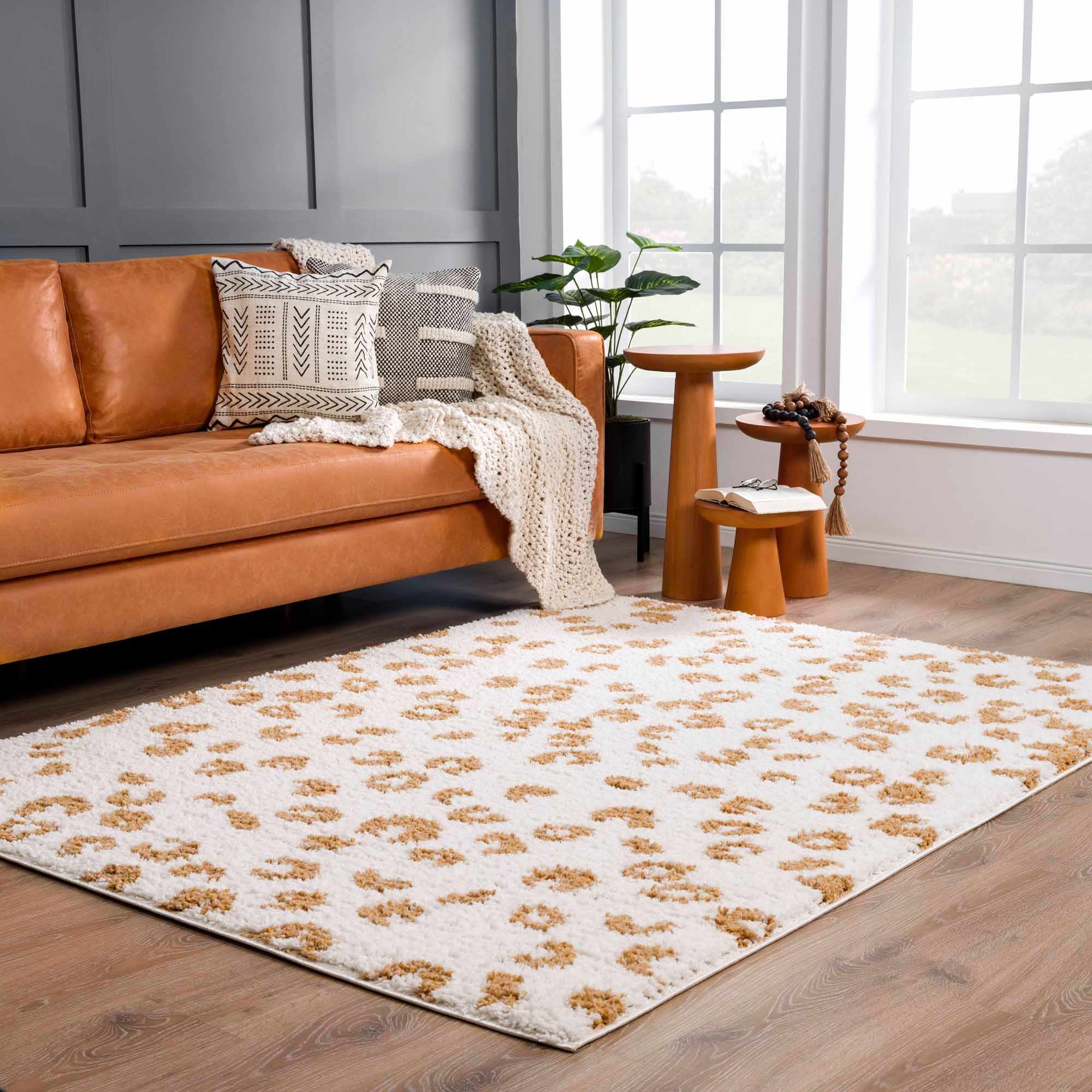 Boutique Rugs - Altin Leopard Print White Area Rug