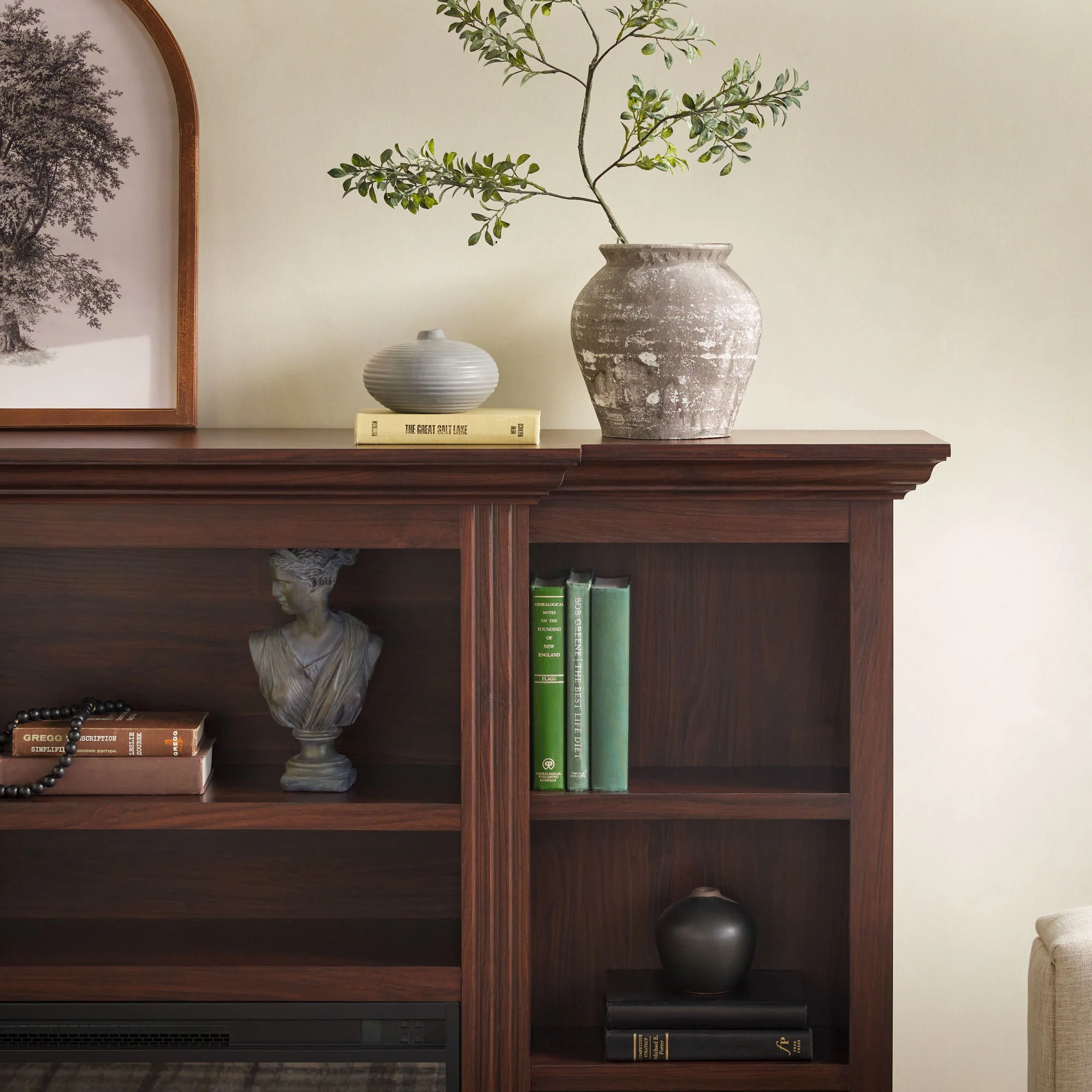 Cullen 70 Traditional Electric Fireplace with Mantel and Shelves