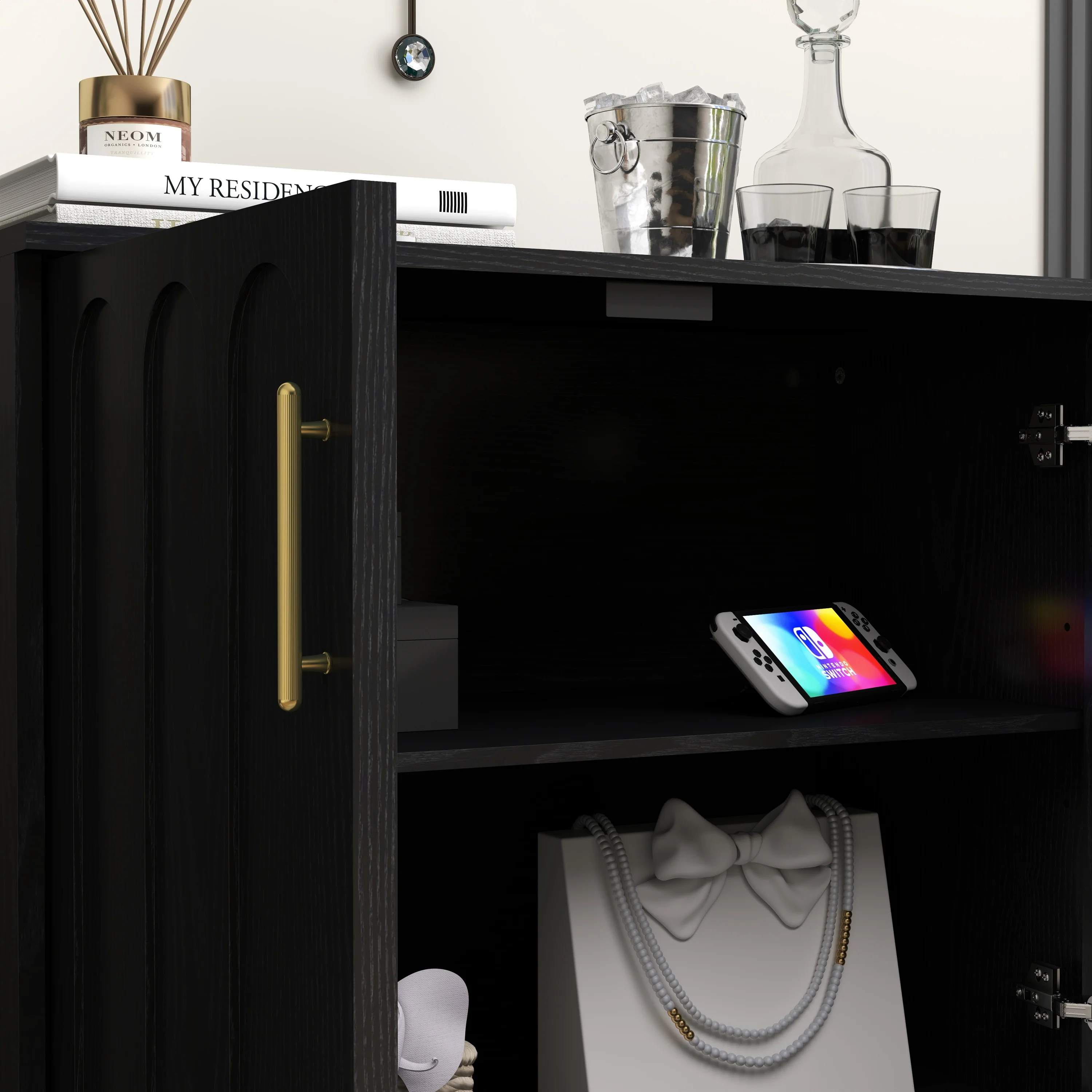 Walker Edison | Mid-Century Modern Fluted Accent Cabinet