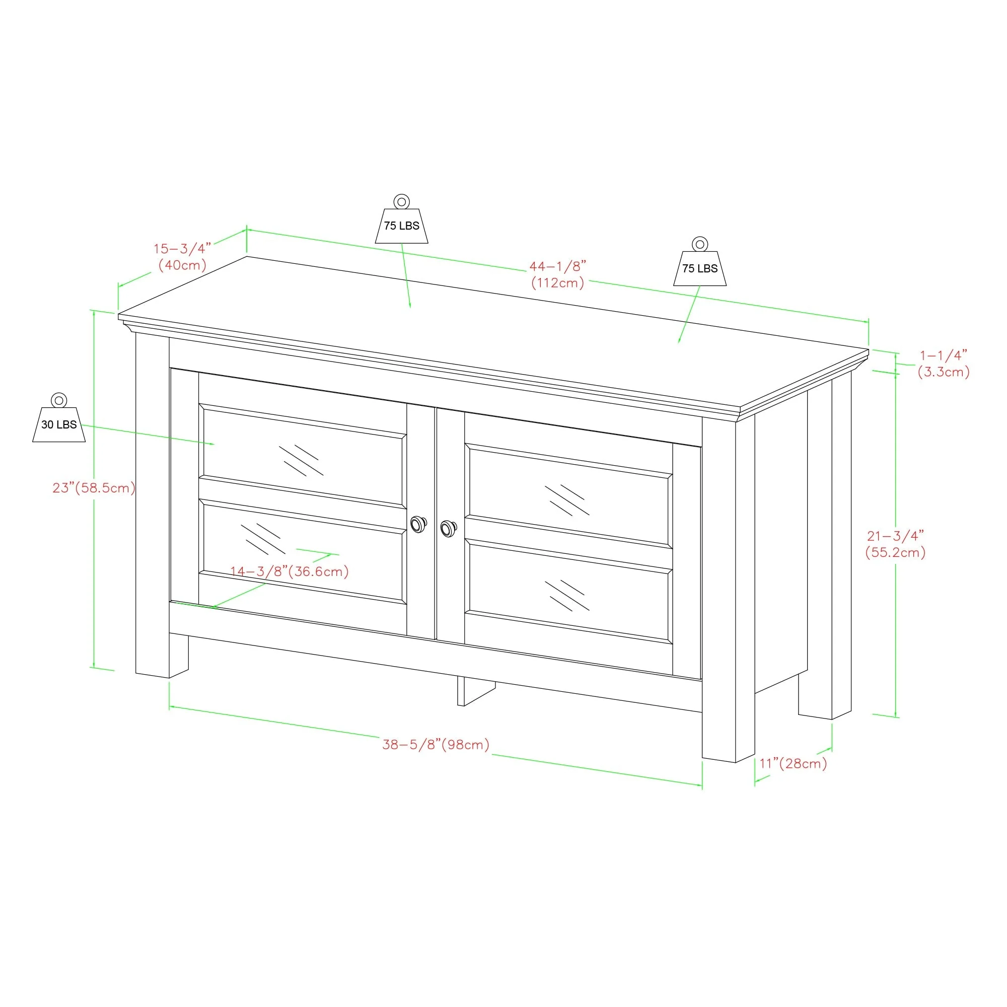Coronado 44 Wood TV Stand