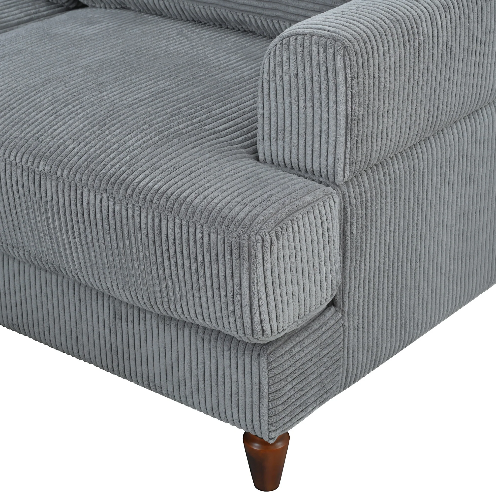 Walker Edison | Corduroy Modular Sectional Sofa with Ottoman