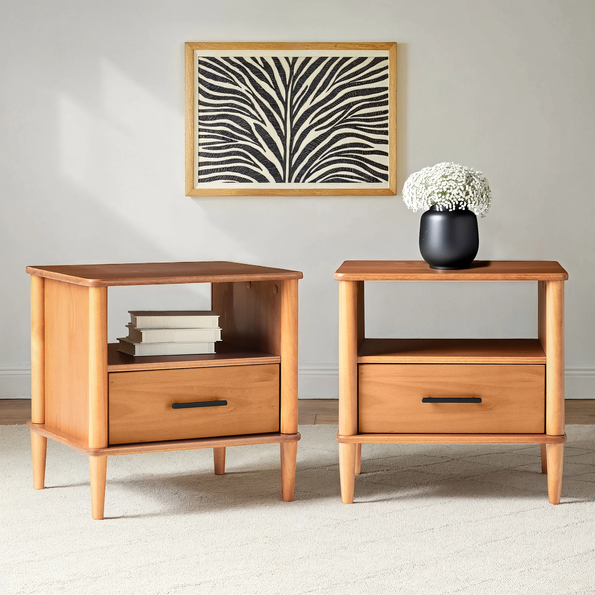 Walker Edison Spindle Transitional 1-Drawer Nightstand