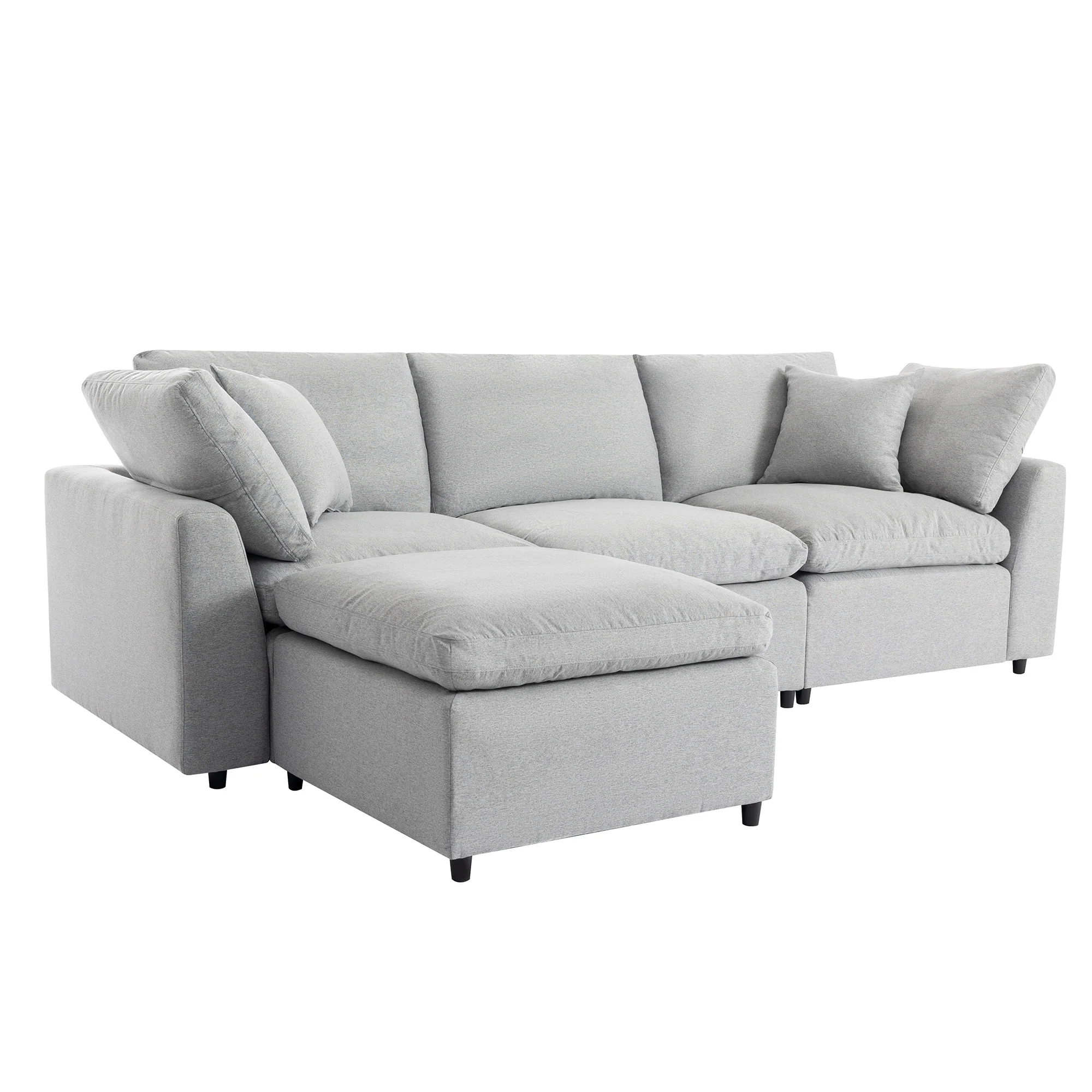 Walker Edison | Down Filled Convertible Sectional Sofa with Reversible Chaise