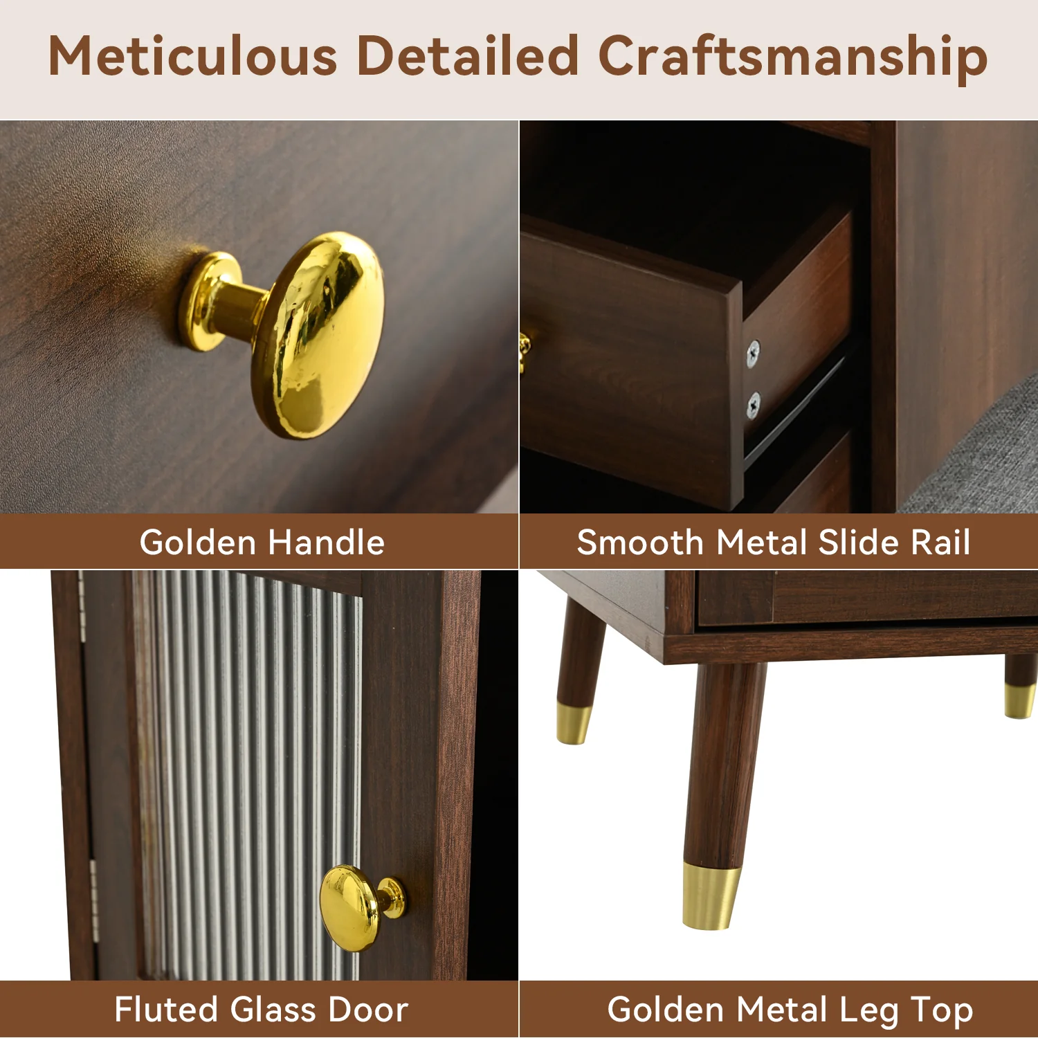 Walker Edison | 3-in-1 Makeup Vanity Desk with Lighted Flip-Top Mirror and Stool