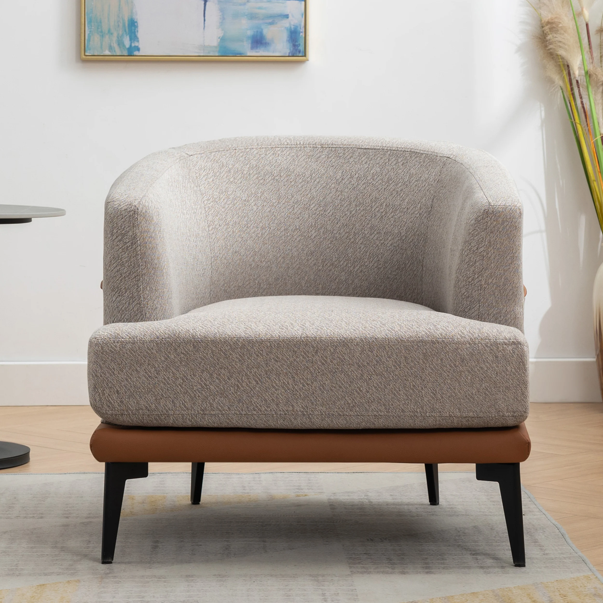 Walker Edison | Modern Two-tone Barrel Accent Chair
