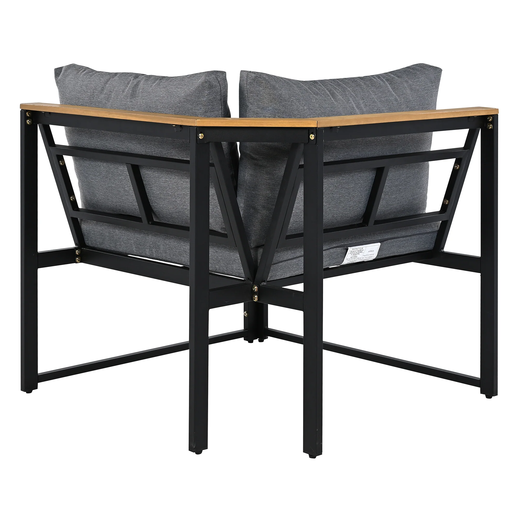 Walker Edison | 4 Pieces Outdoor Patio Sofa Sectional Set with Coffee and Side Tables