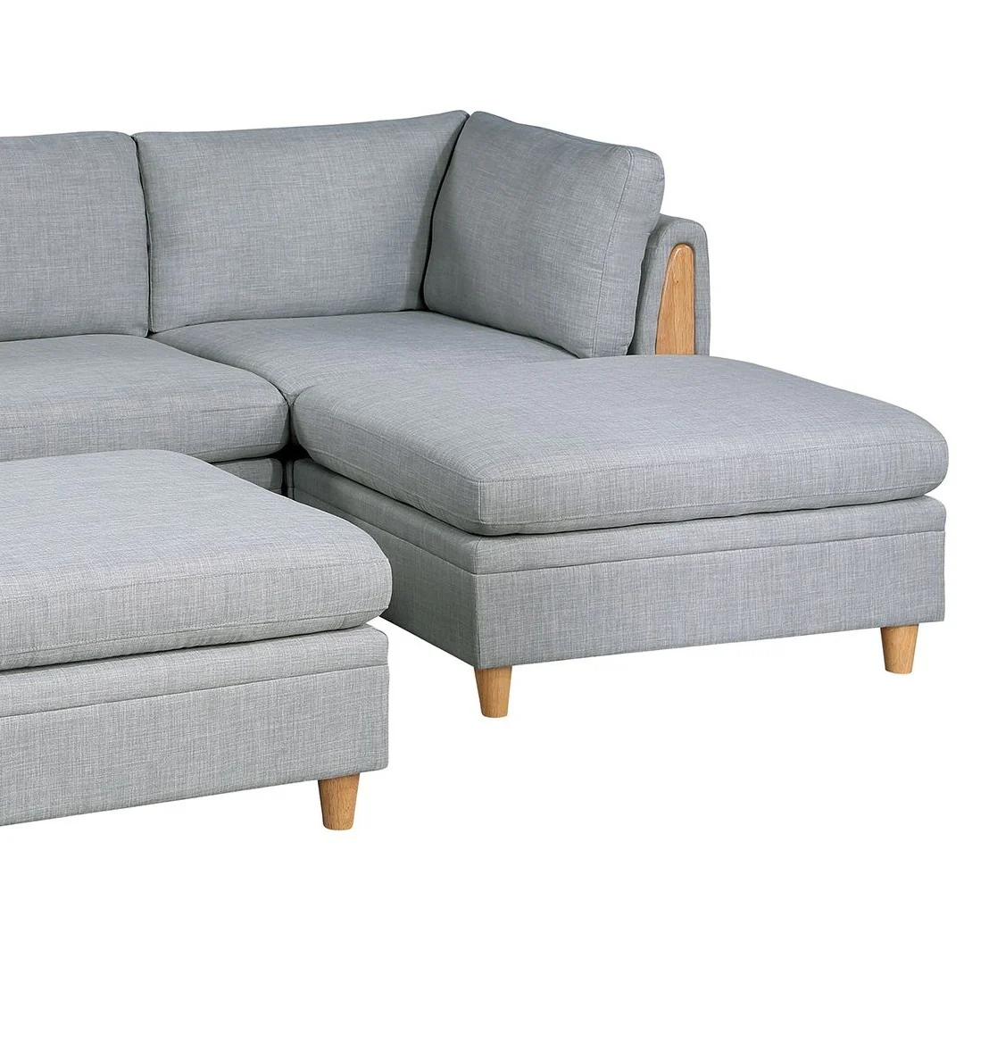 Walker Edison | Corner 5 Piece Modular Sofa Set with Ottoman